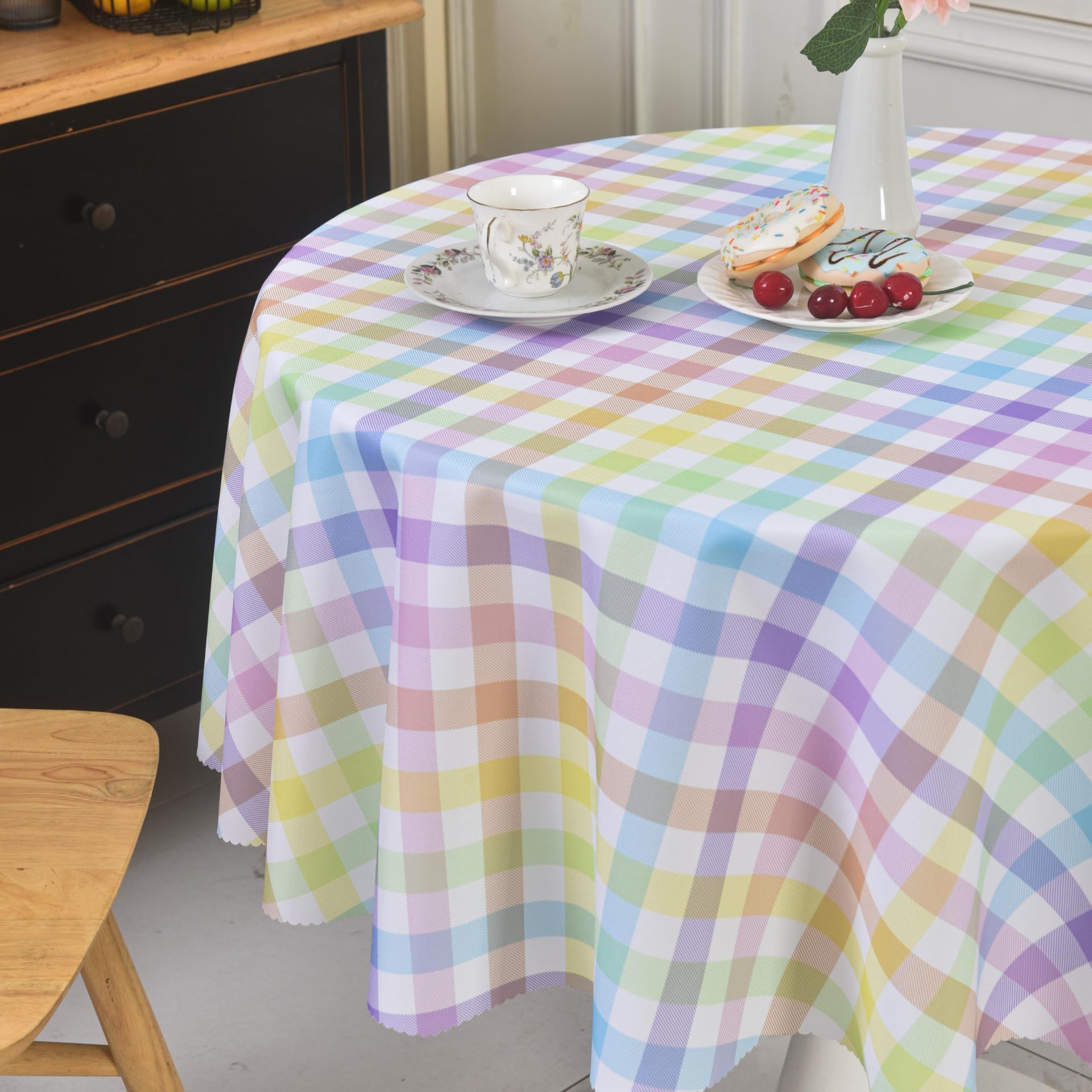 Waterproof Plaid Tablecloth Fabric