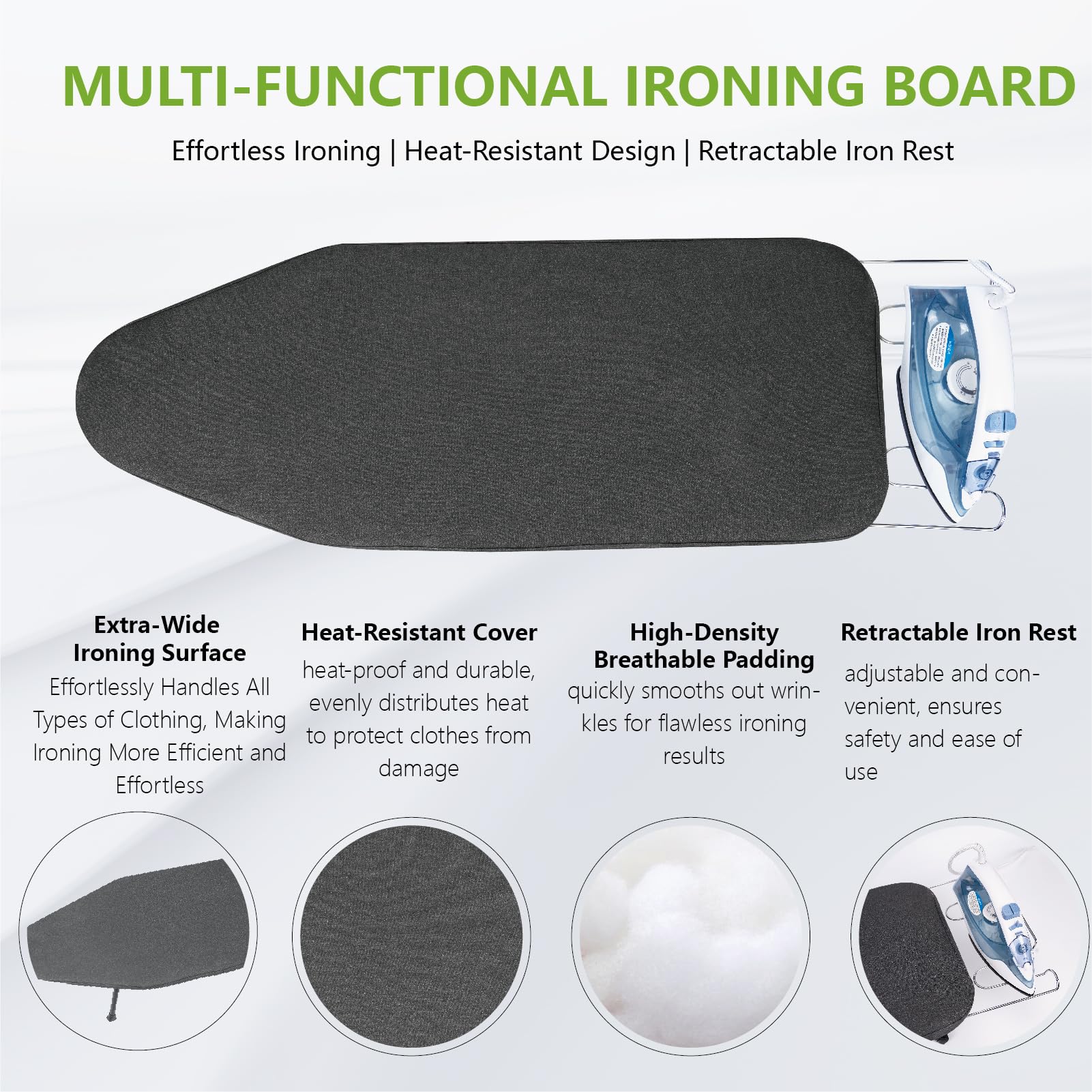 Metal Foldable Tabletop Ironing Board with Iron Rest