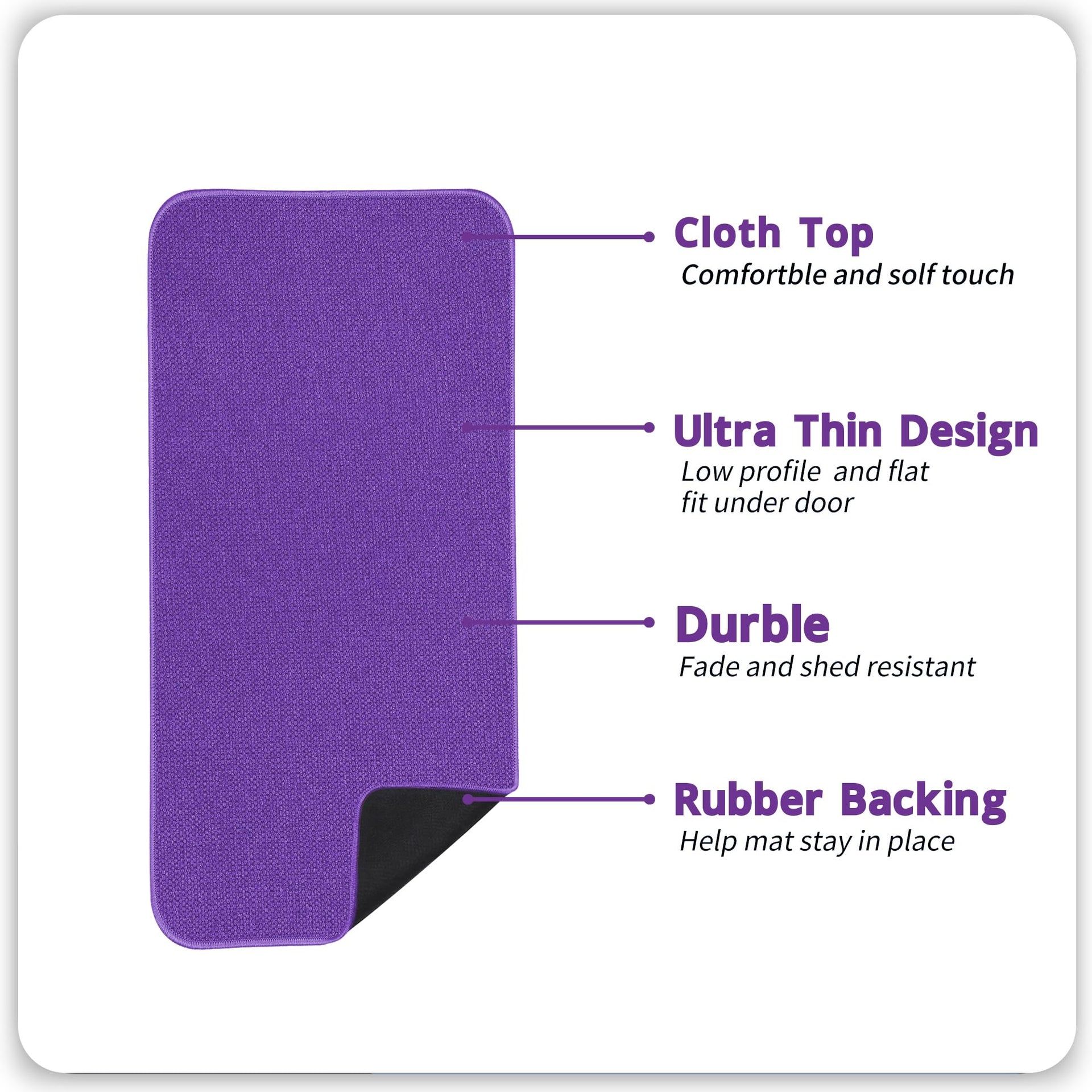 Bath Mat Ultra Thin Bathroom Runner Rugs (12 Sq Ft)