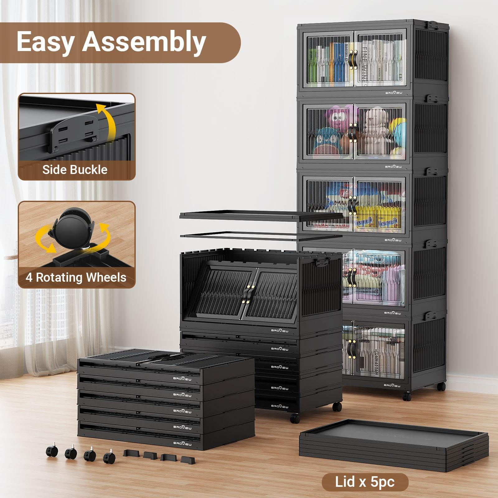 360Qt Stackable Storage Bins with 3 Lids (3 Count)