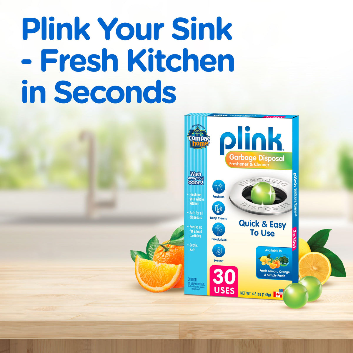 Plink Compac Garbage Disposal Cleaner (30 Count)