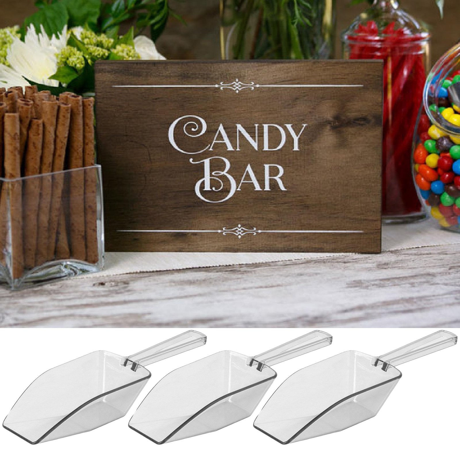 Clear Mini Plastic Acrylic Scoops 12 Pcs (12 Count)