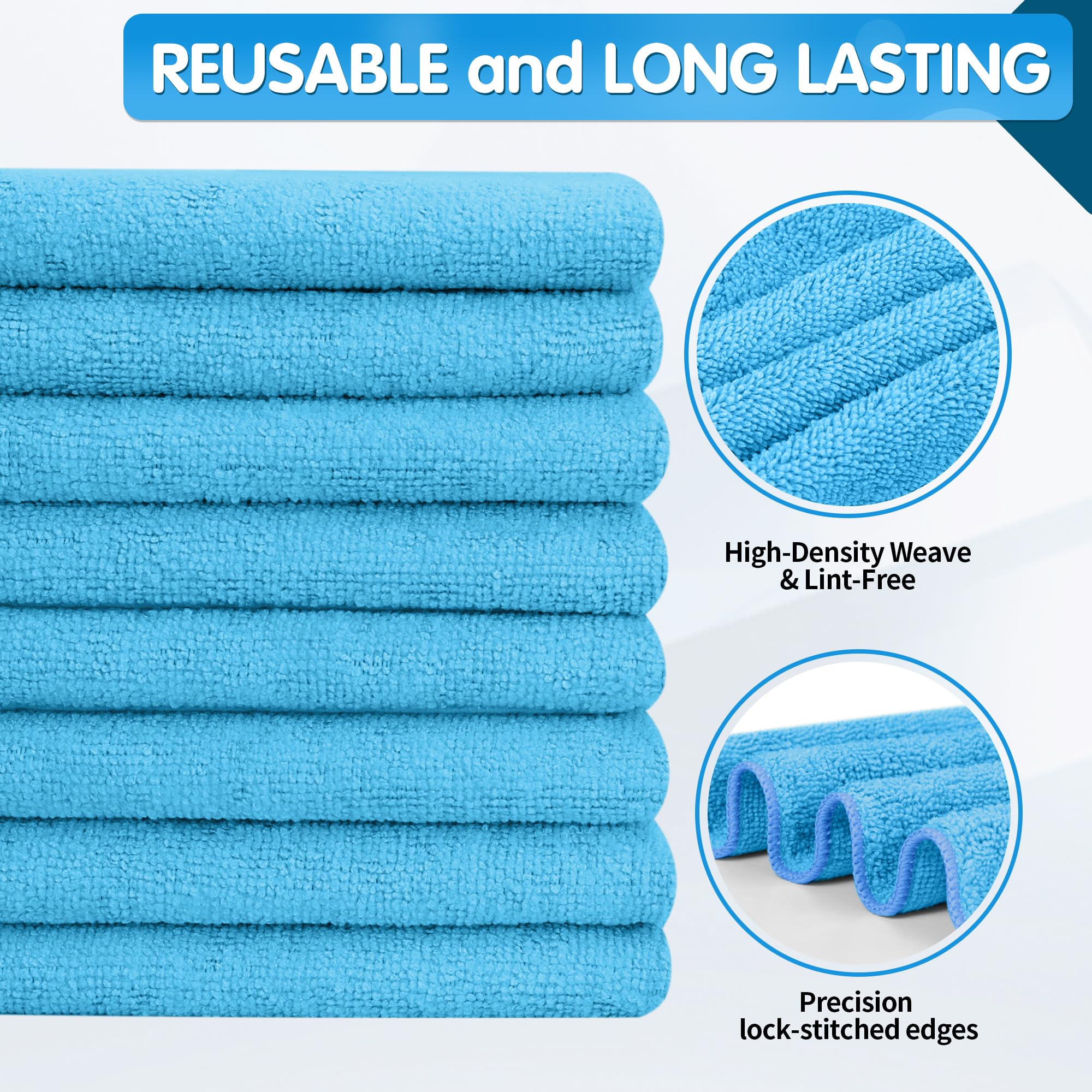 Blue Microfiber Cleaning Cloth (8 Count)