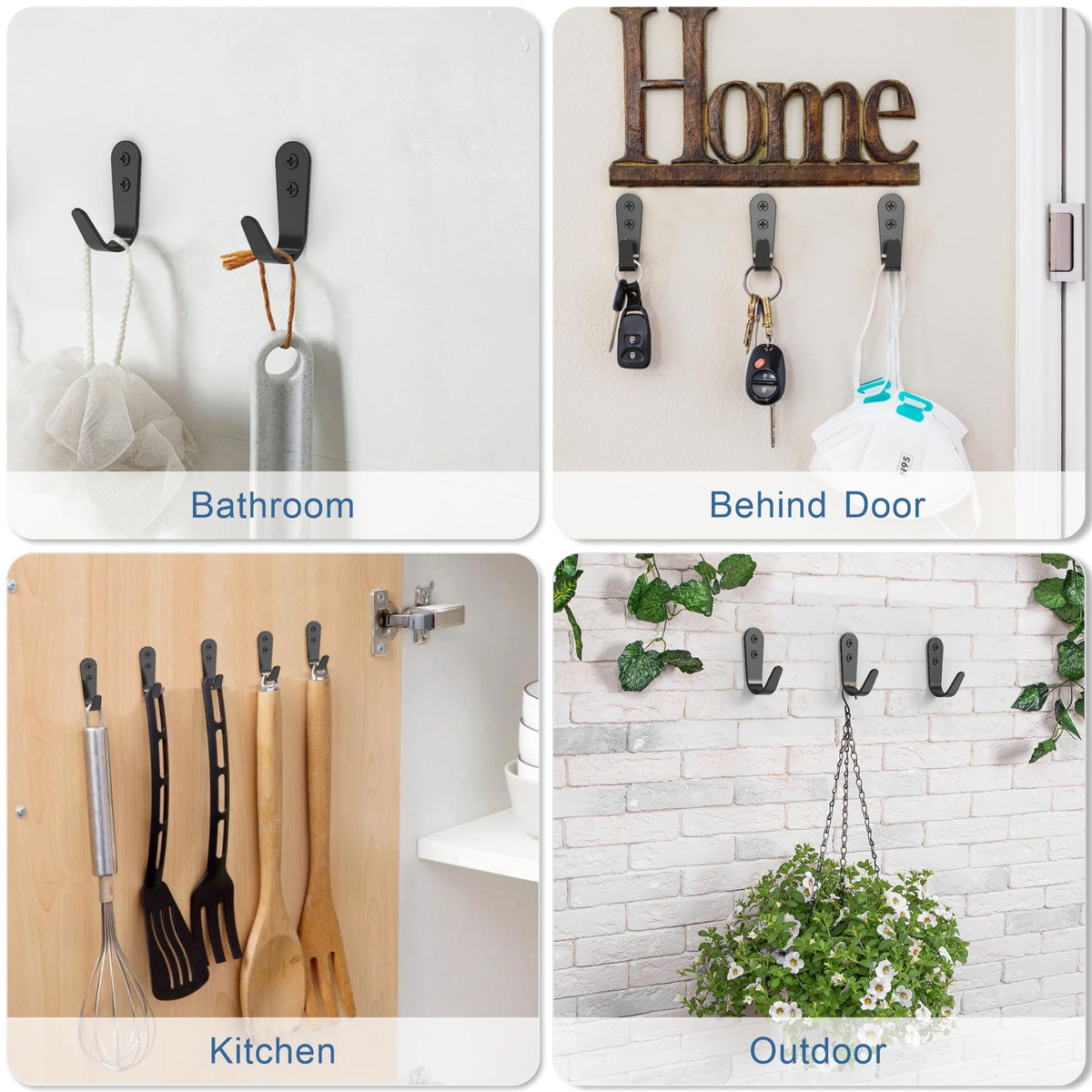 10 Pack Coat Hooks for Hanging (10 Count)
