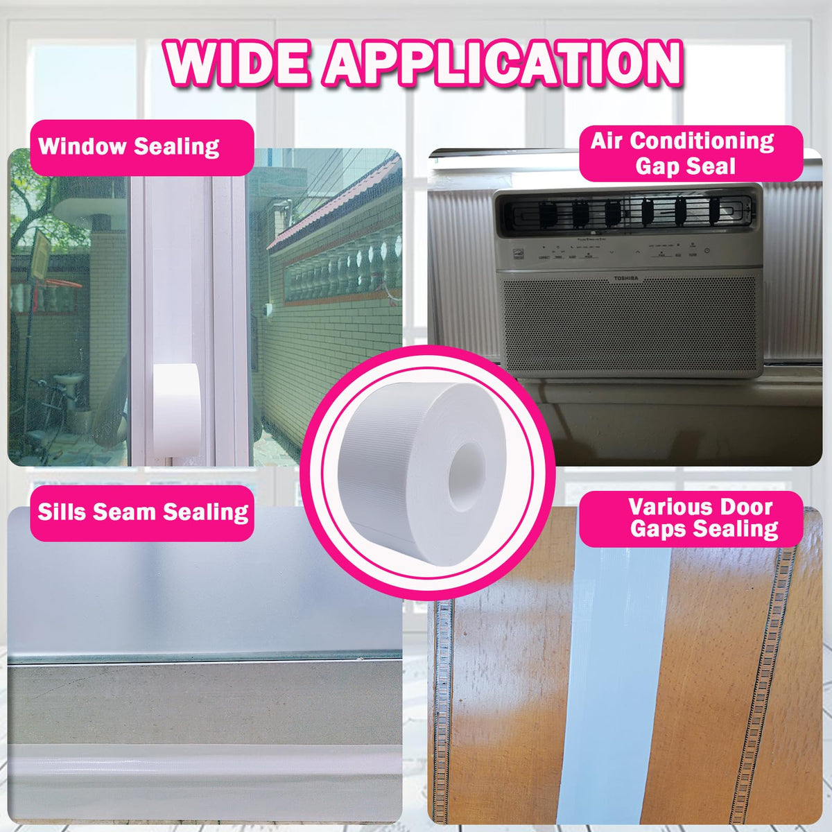 White Window Weather Sealing Tape