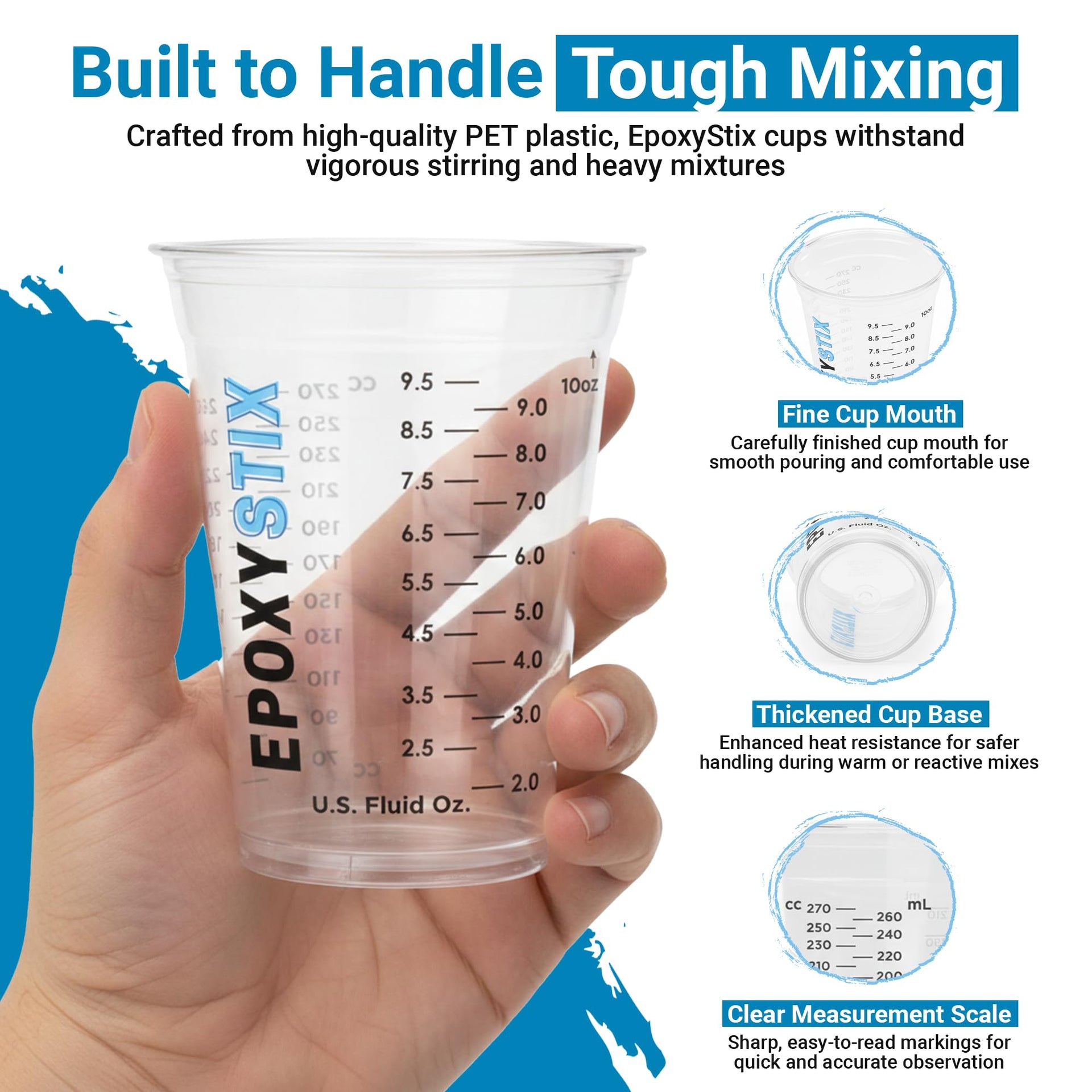 50 Pack] NEW SIZE 12oz Graduated Mixing Cups