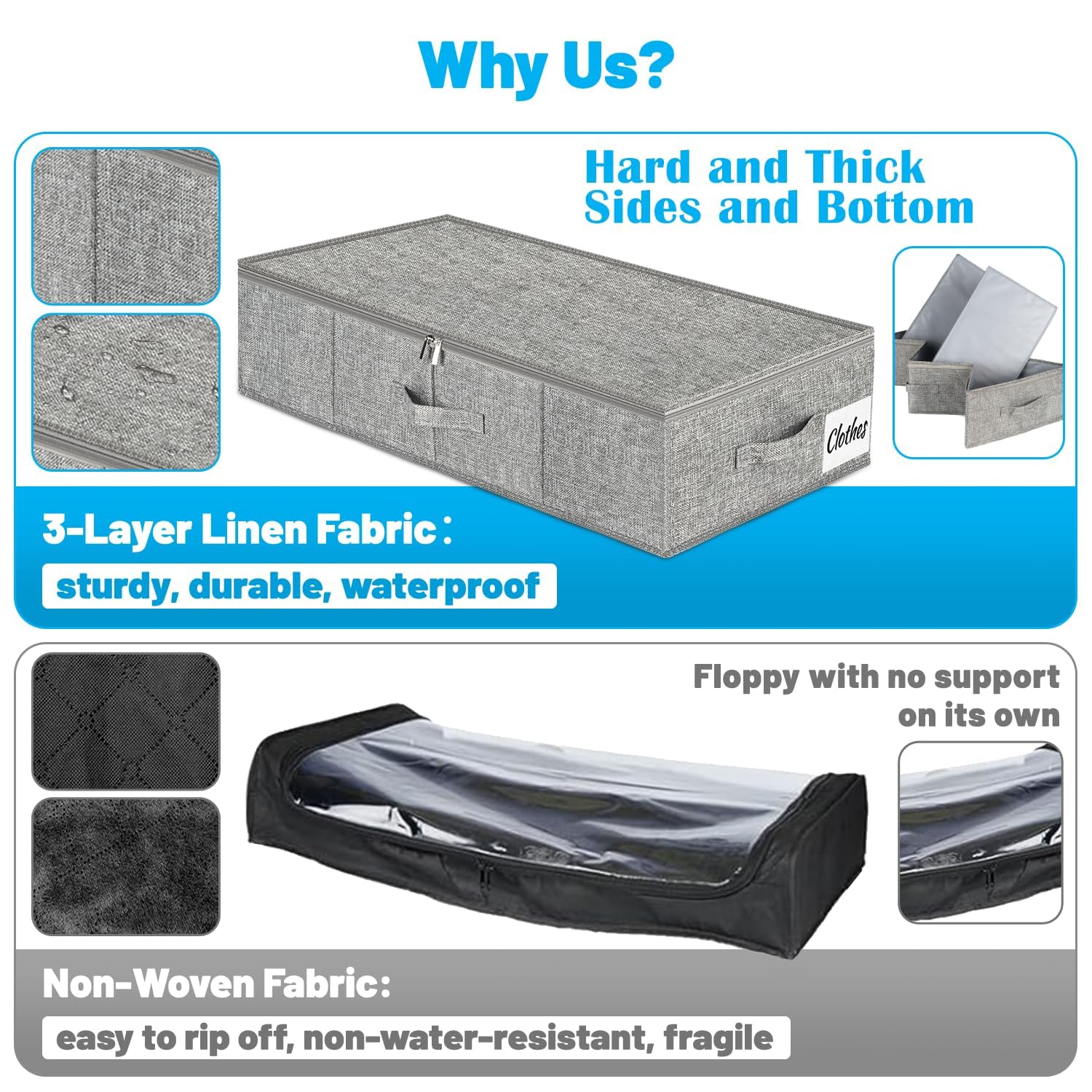 Under Bed Storage Container Bins 2 Pack (2 Count)