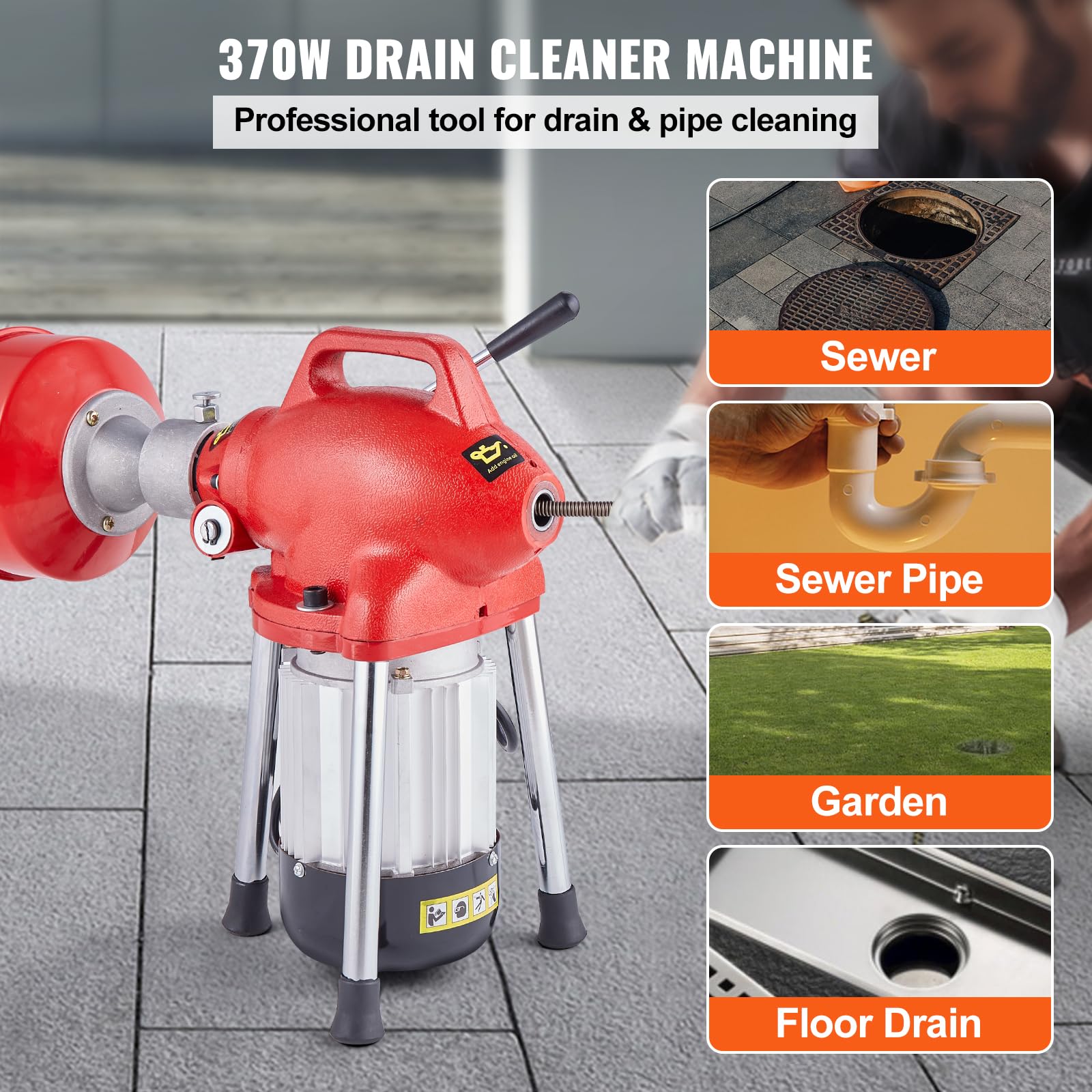 Drain Cleaner Machine 120FT x 5