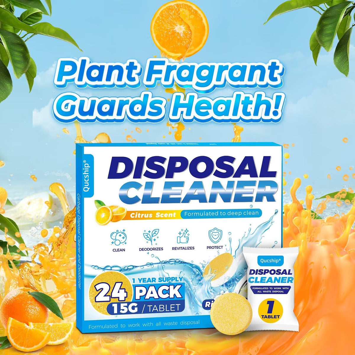 Garbage Disposal Cleaner Deodorizer Tablets (24 Count)