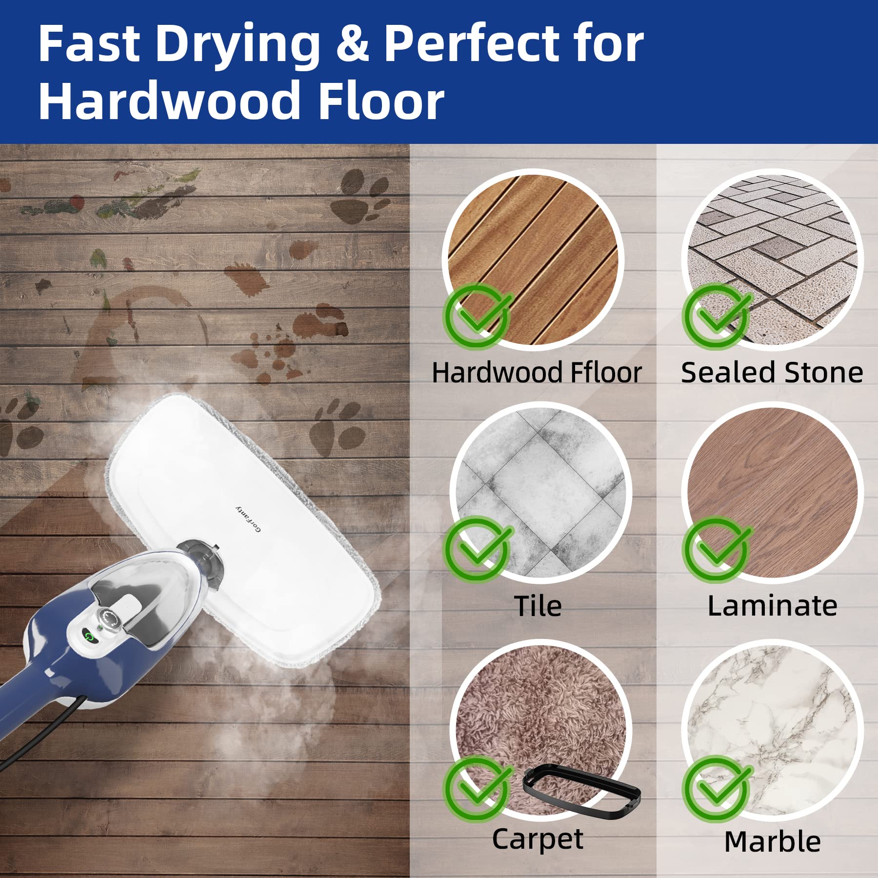 Steam Mop - 10-in-1 Floor Steamer MultiPurpose Steam Cleaner