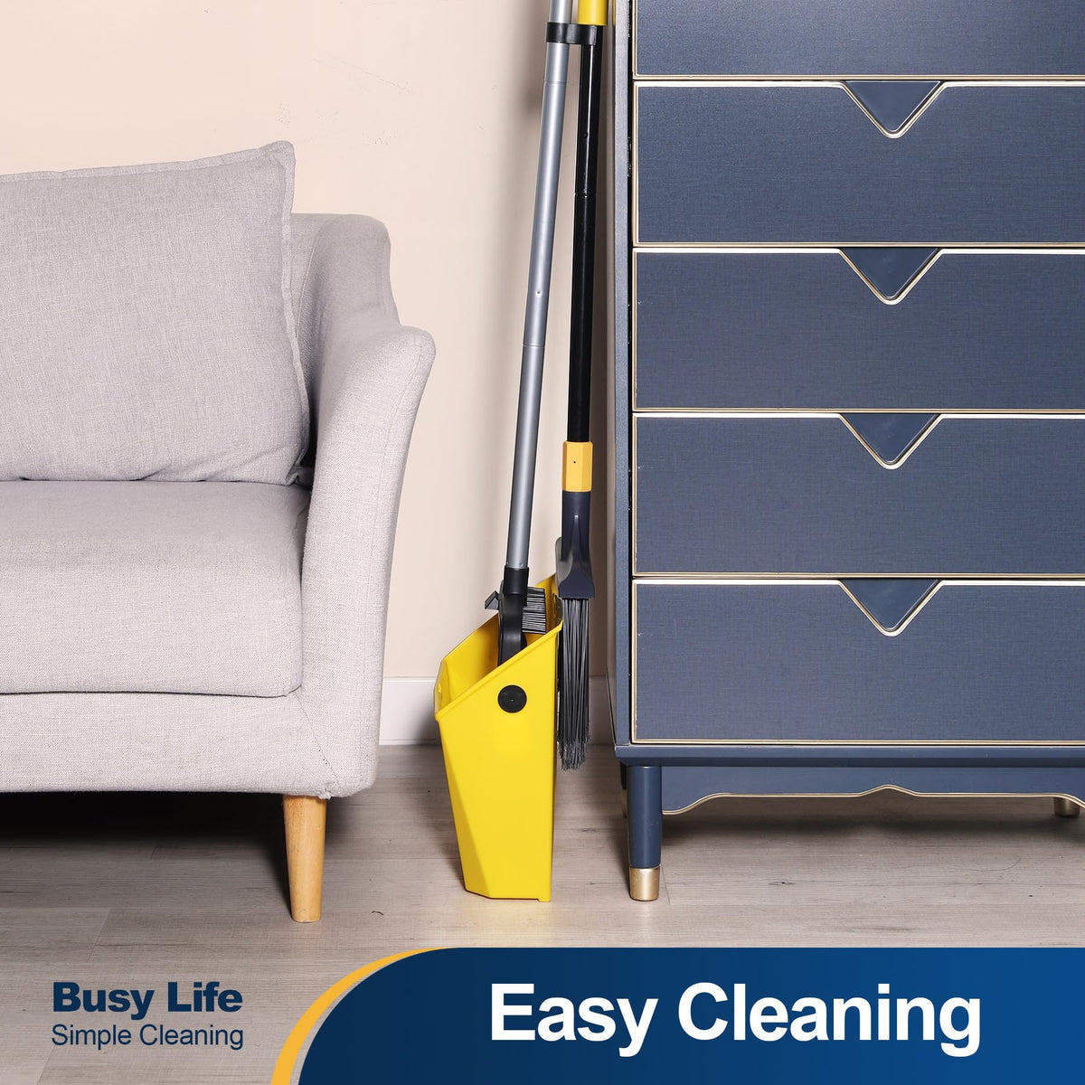 Commercial Broom and Dustpan Set with Comb Commercial Outdoor Indoor