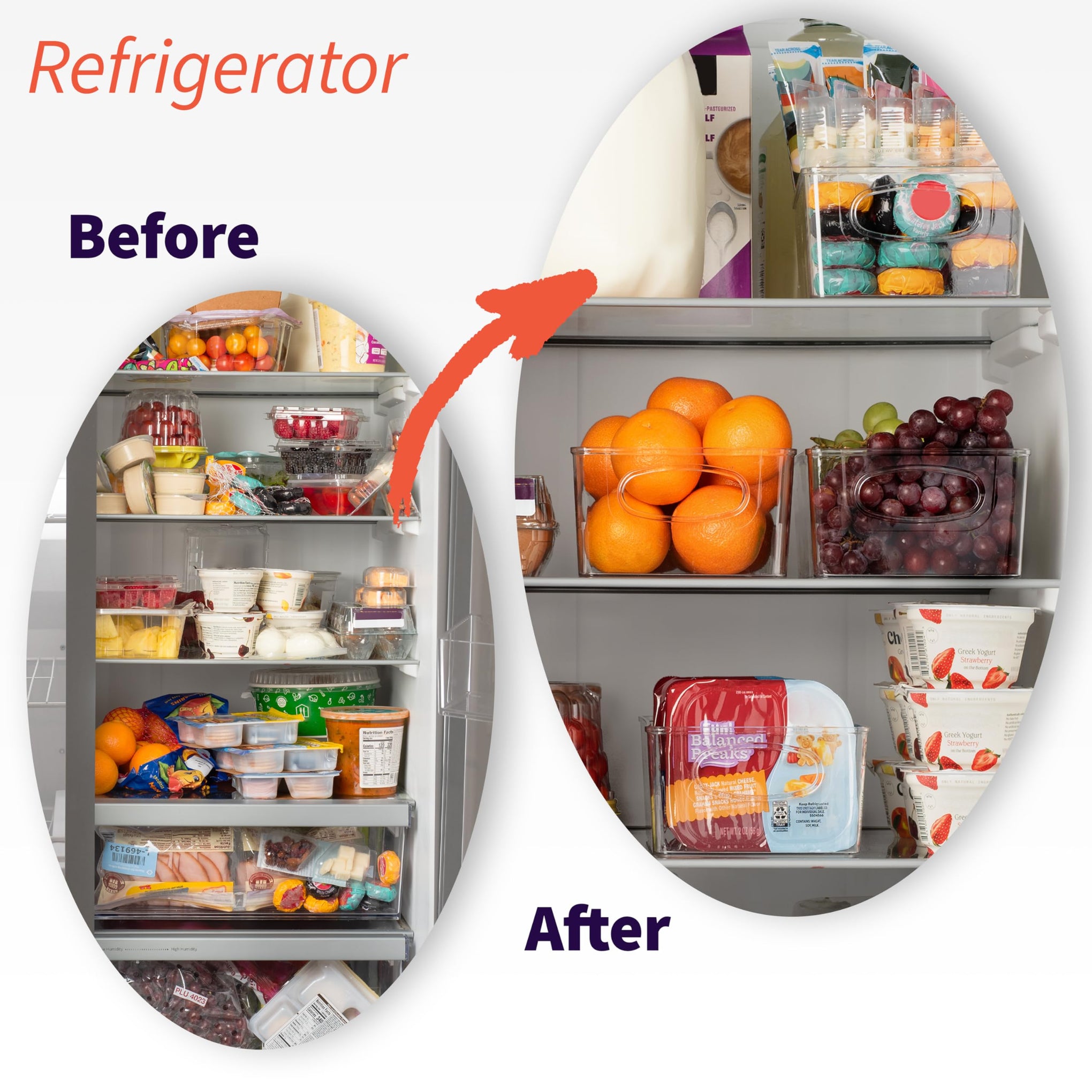 Pantry Storage Bins with Removable Dividers (4 Count)