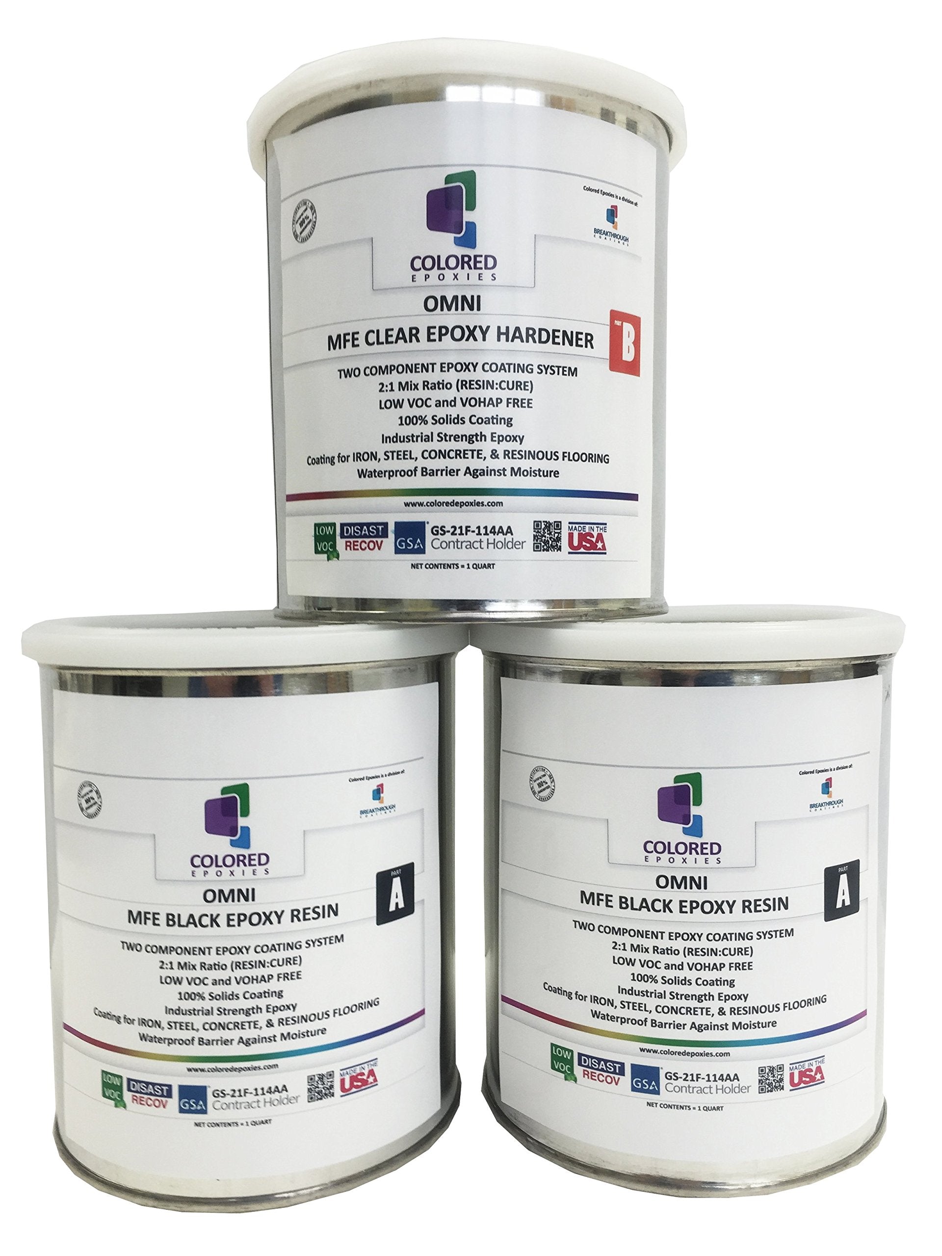 10005 Black Epoxy Resin Coating Made with Beautiful and Vibrant Pigments (1920 Fl Oz)