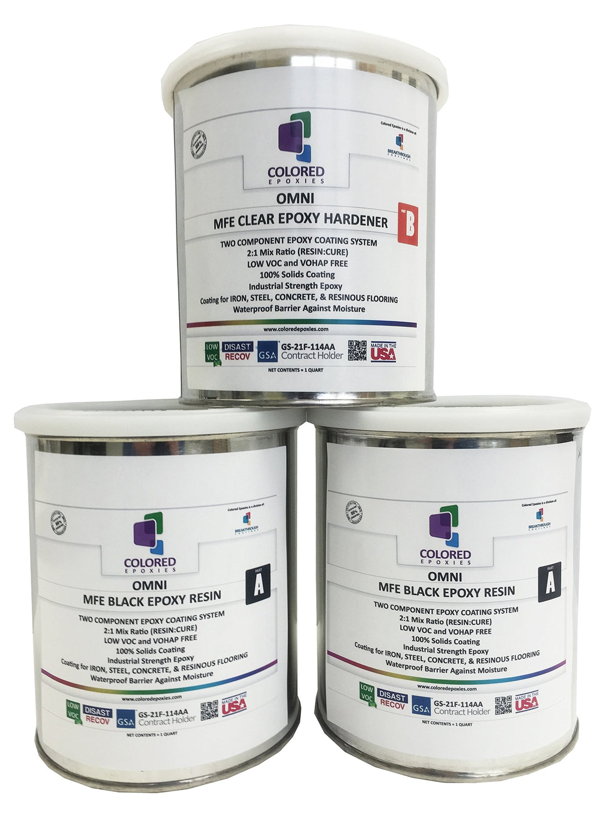 10005 Black Epoxy Resin Coating Made with Beautiful and Vibrant Pigments (1920 Fl Oz)