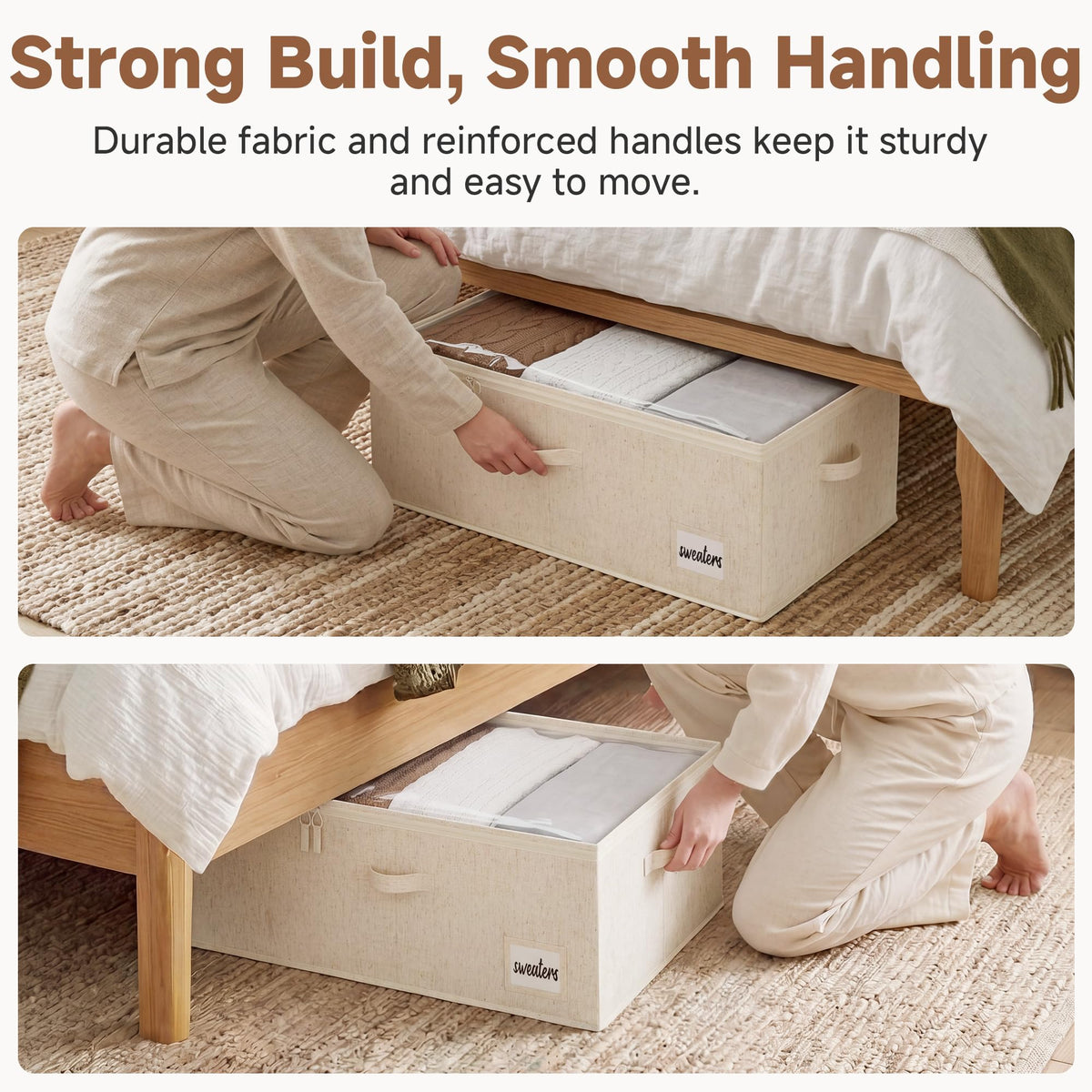 10 Inch Tall Under Bed Storage Containers with Clear Lid (2 Count)