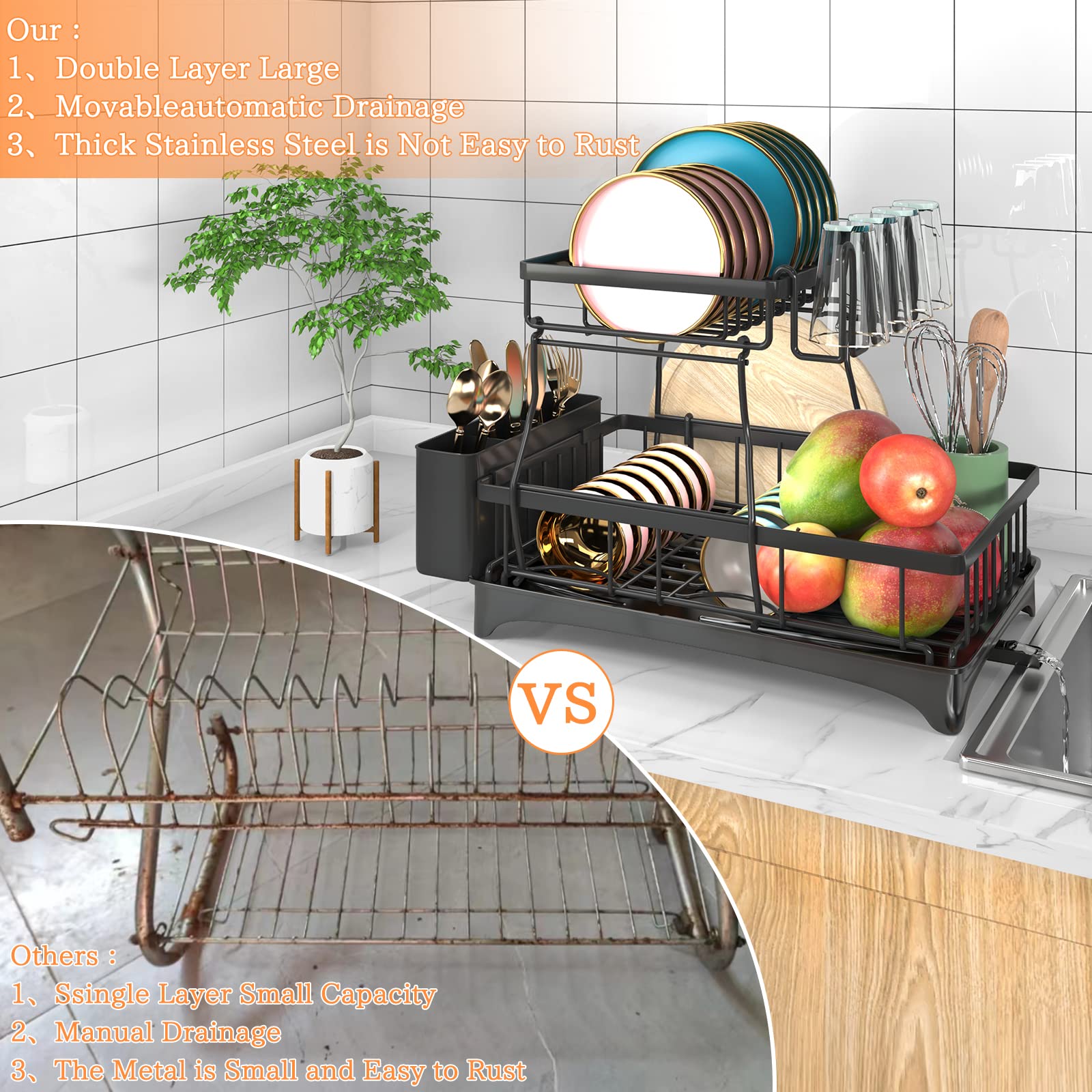 2 Tier Dish Drying Rack