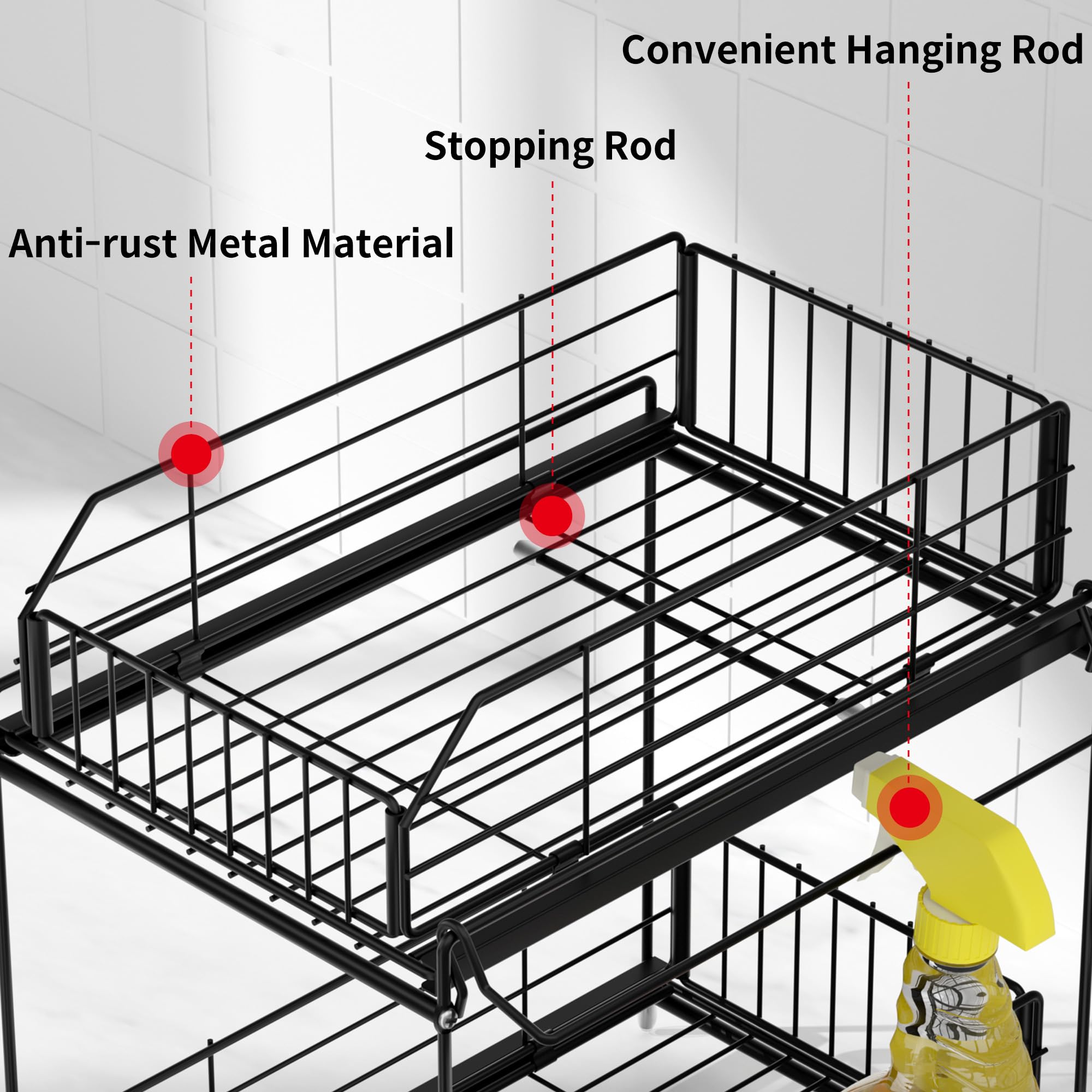 Under Sink Organizers and Storage 2 Pack (2 Count)