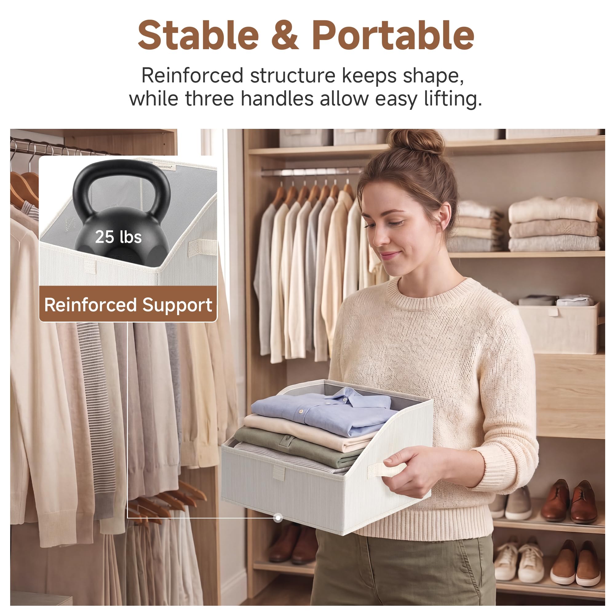Closet Storage Bins Trapezoid (3 Count)