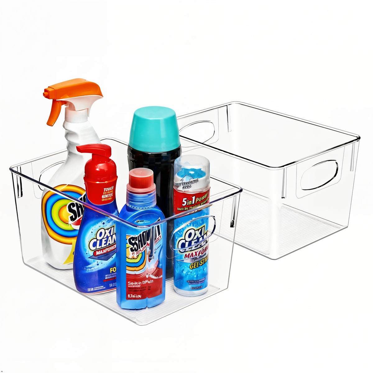 2 Pack Large Clear Plastic Storage Bins (2 Count)