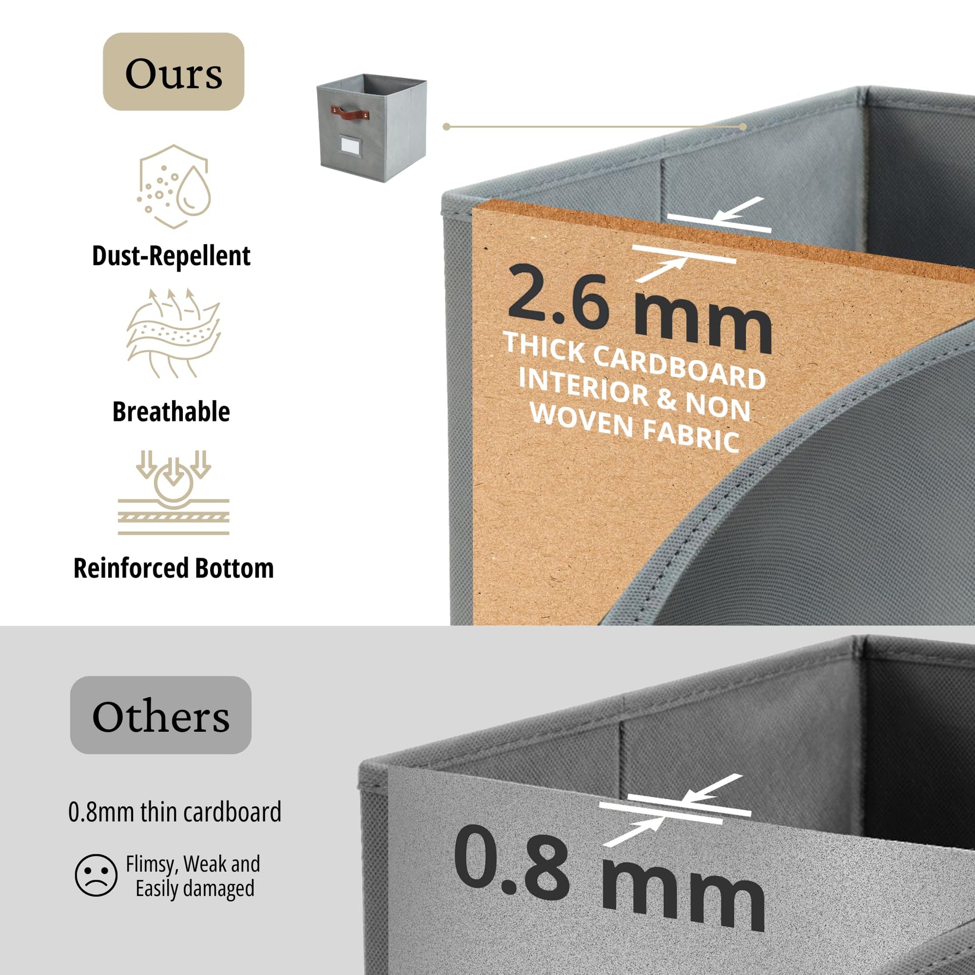 Storage Bins Cube Storage Bin with Labels (6 Count)