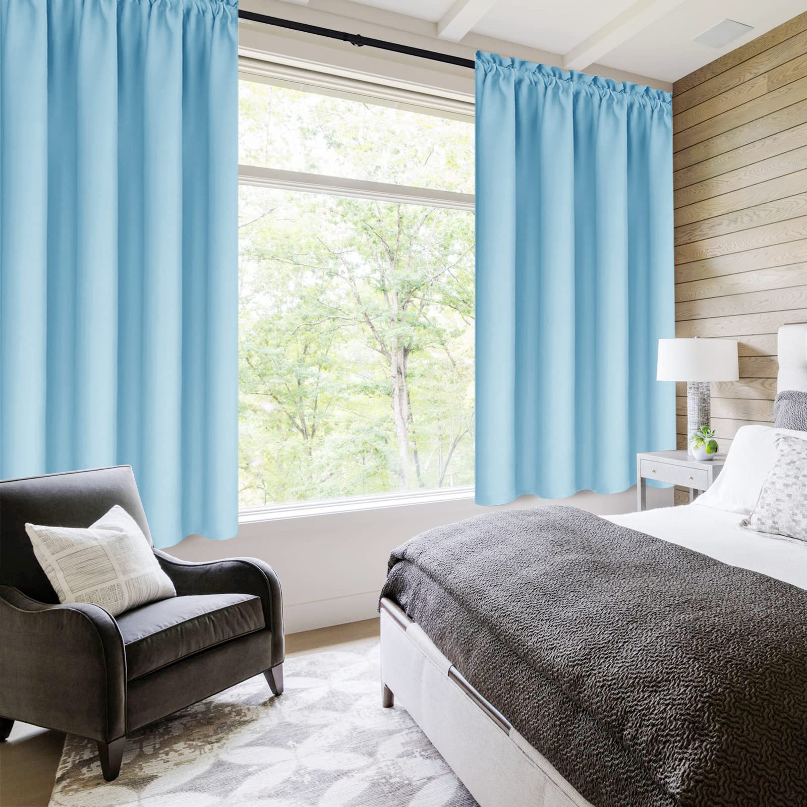 Blackout Curtains for Bedroom Living Room 38 x 45 Inch Long 2 Panels (2 Count)