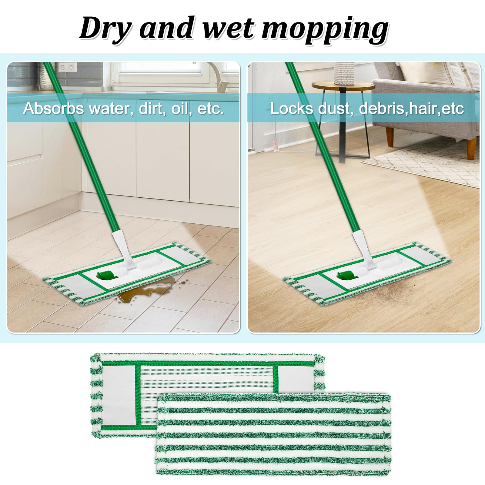 Microfiber Mop Refills Compatible with Libman Wet & Dry Microfiber Mop (2 Count)