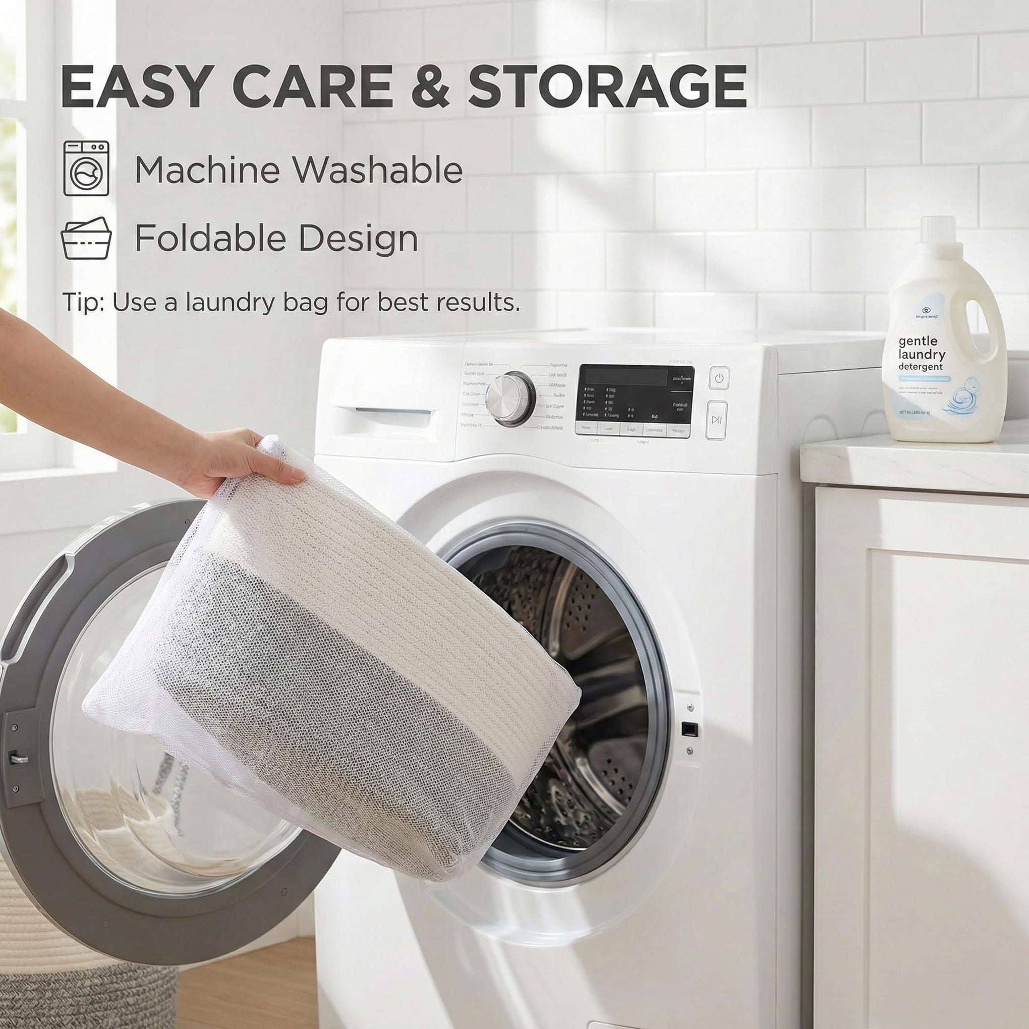 65L Extra Large Machine Washable Cotton Rope Blanket Basket