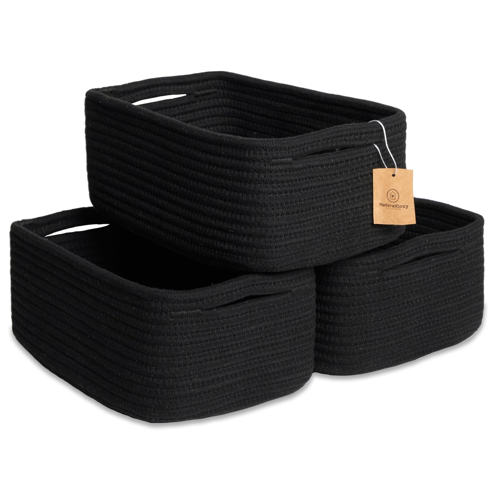 11.8"x8"x4.5” Rectangle Storage Baskets for Shelves 3 Pack (3 Count)