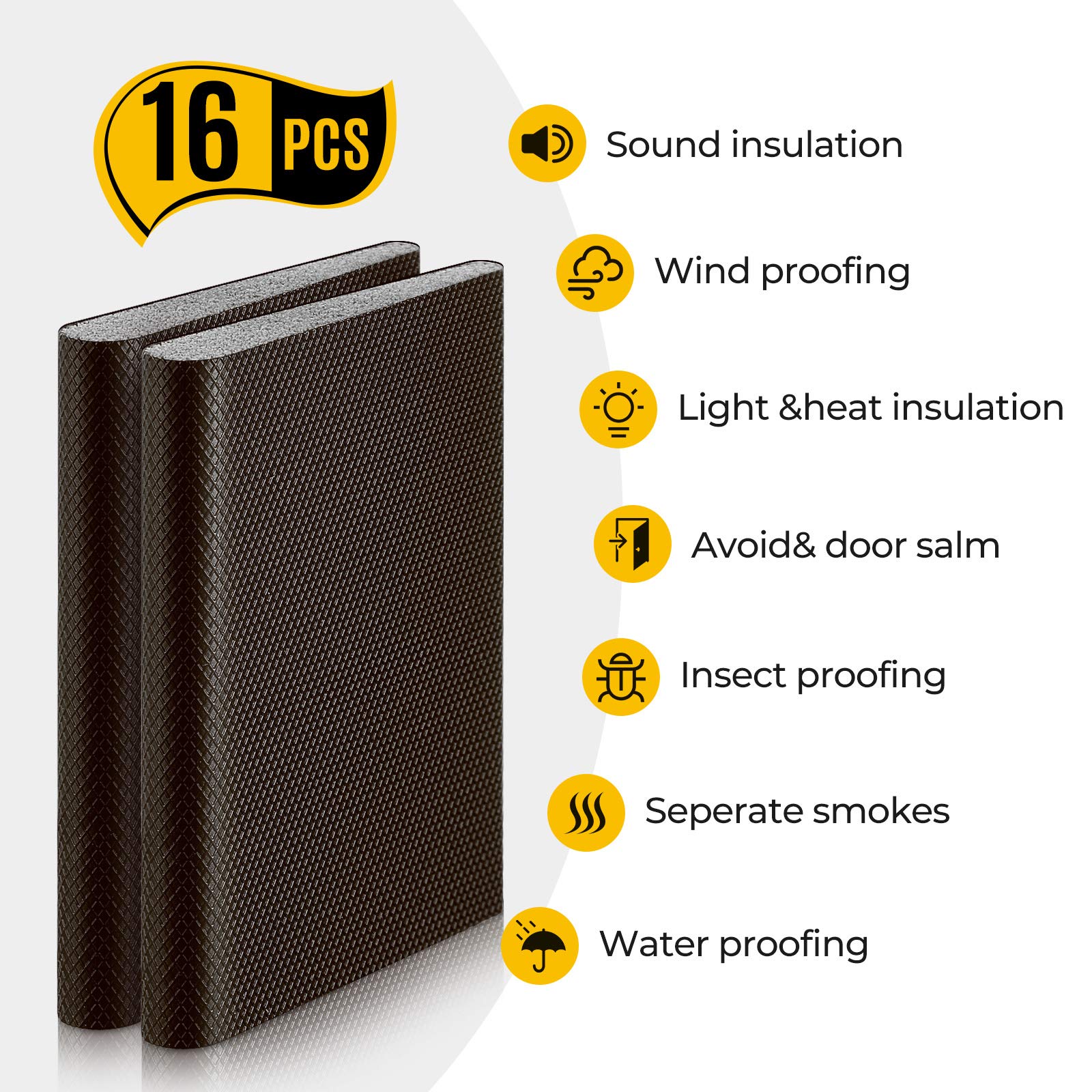 16 Pieces Door Corner Seal Pads Adhesive Weatherstripping