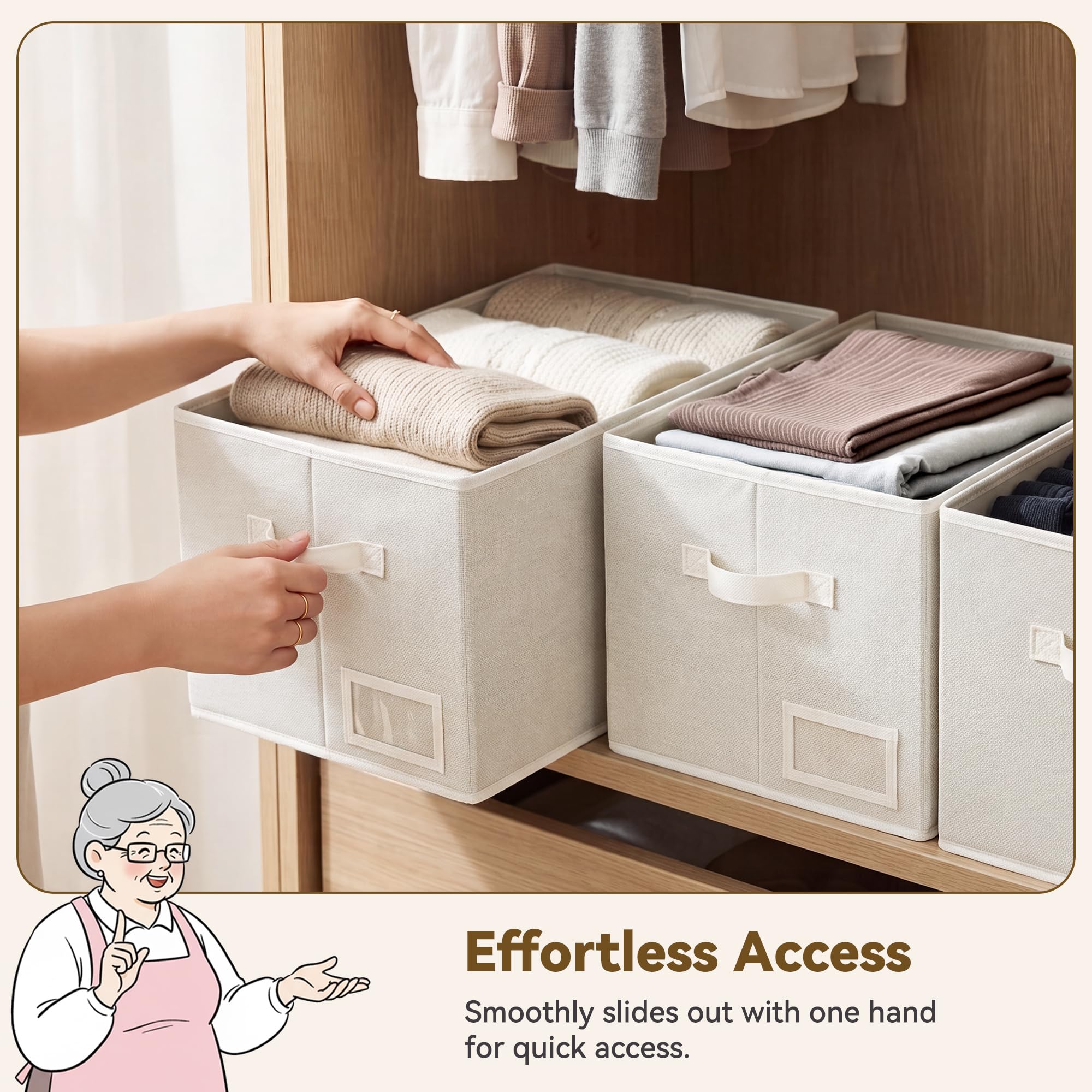 Closet Storage Bins with Label (3 Count)