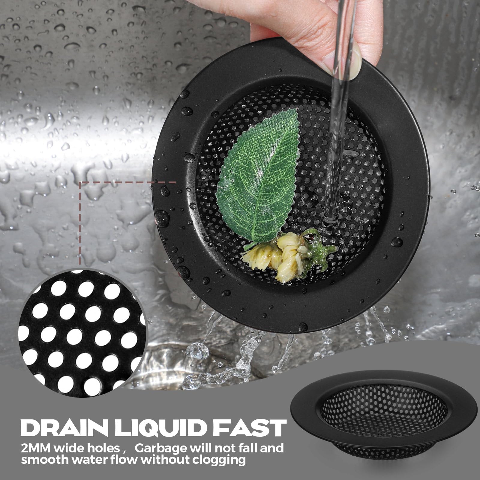 2 Pcs Kitchen Sink Drain Strainer 4.4 Inch (2 Count)