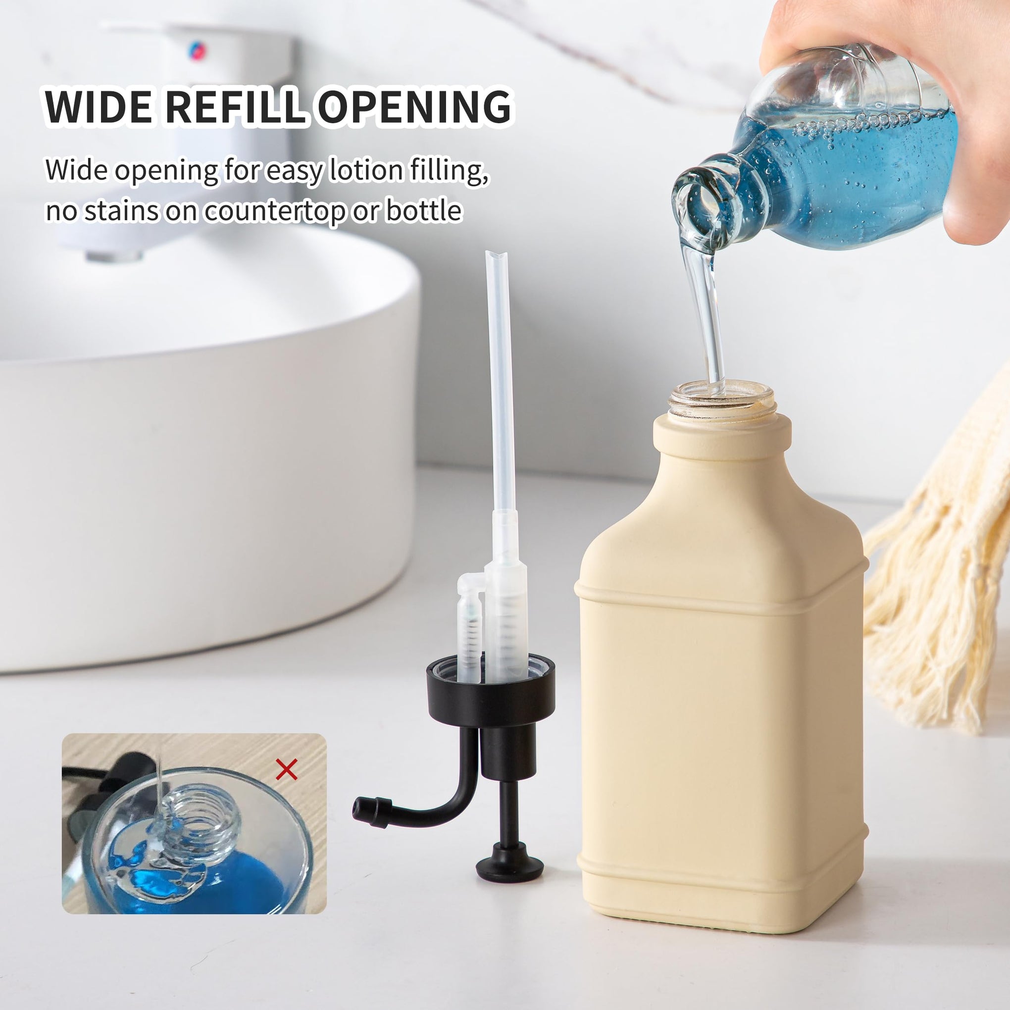 Beige Soap Dispenser
