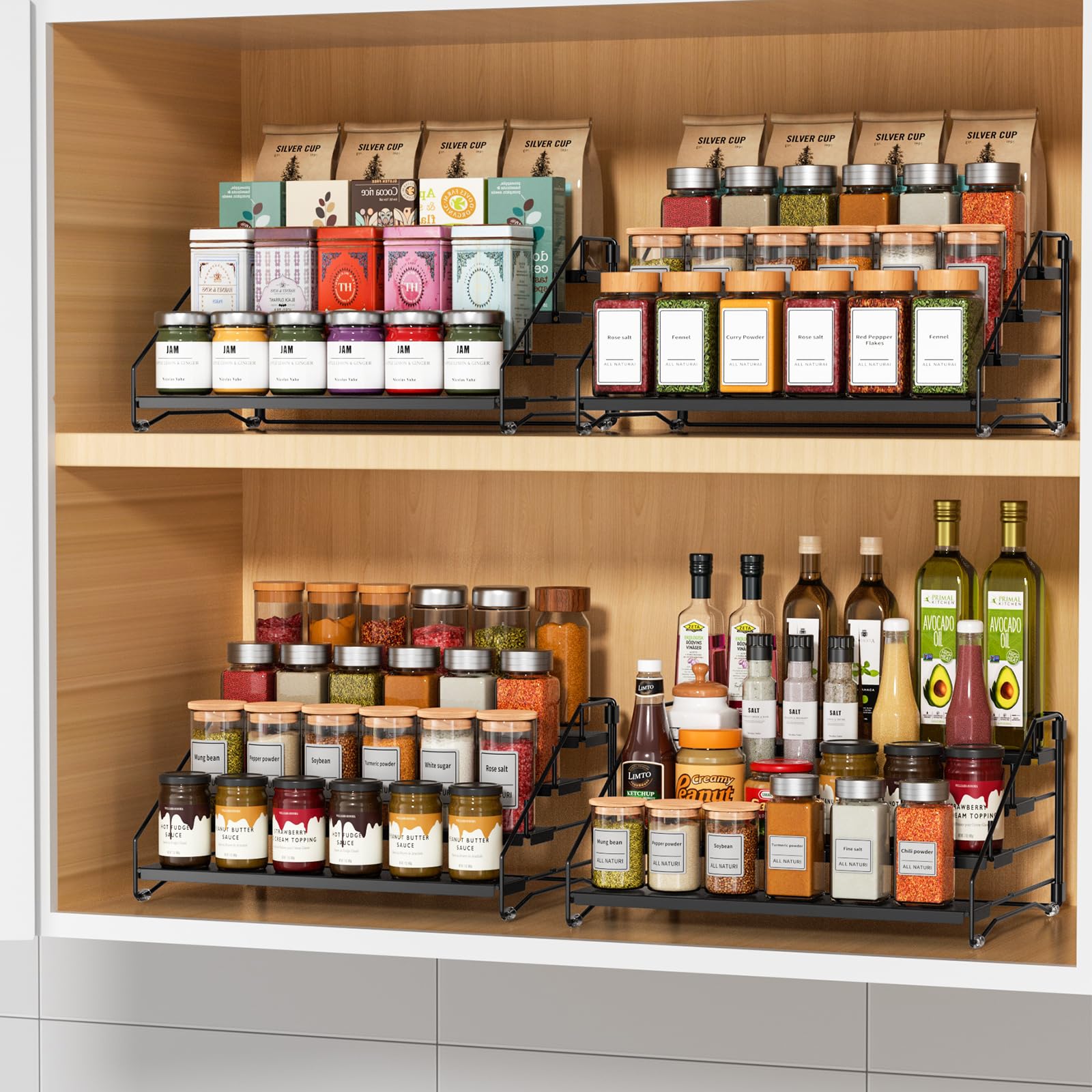 2 Pack Spice Rack Organizer for Cabinet