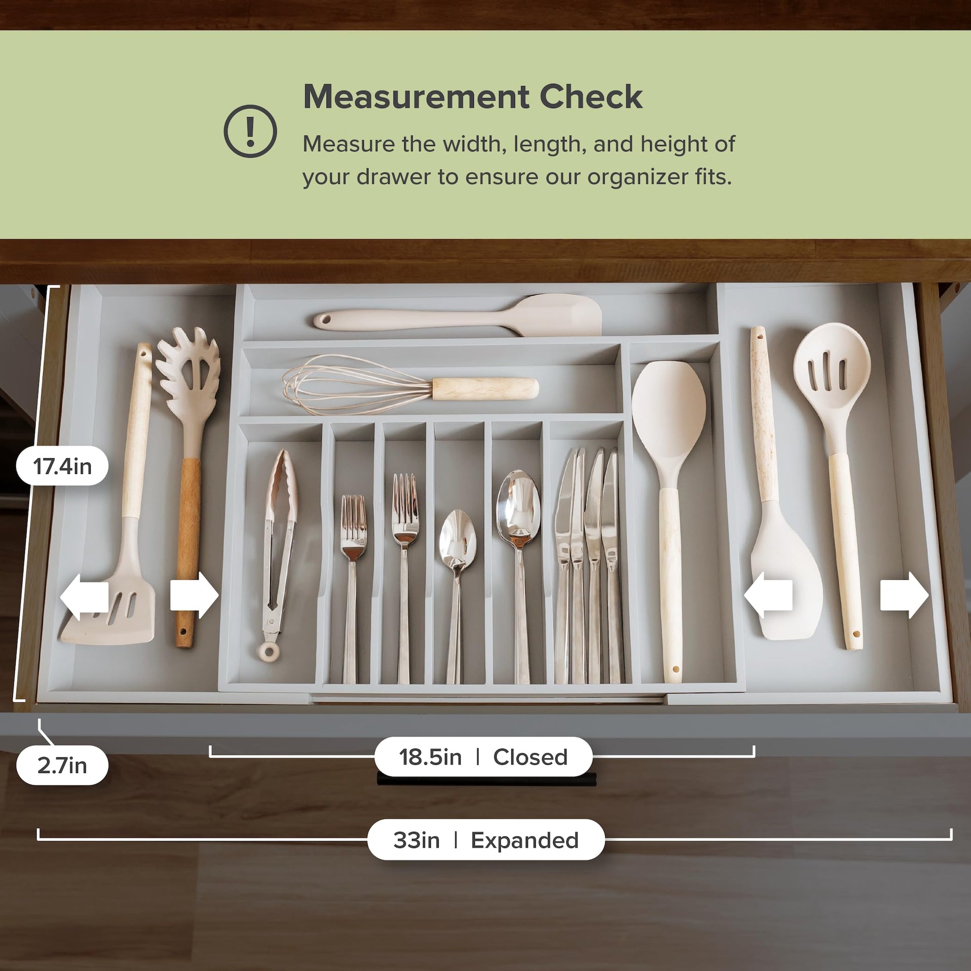 Silverware & Utensil Drawer Organizer