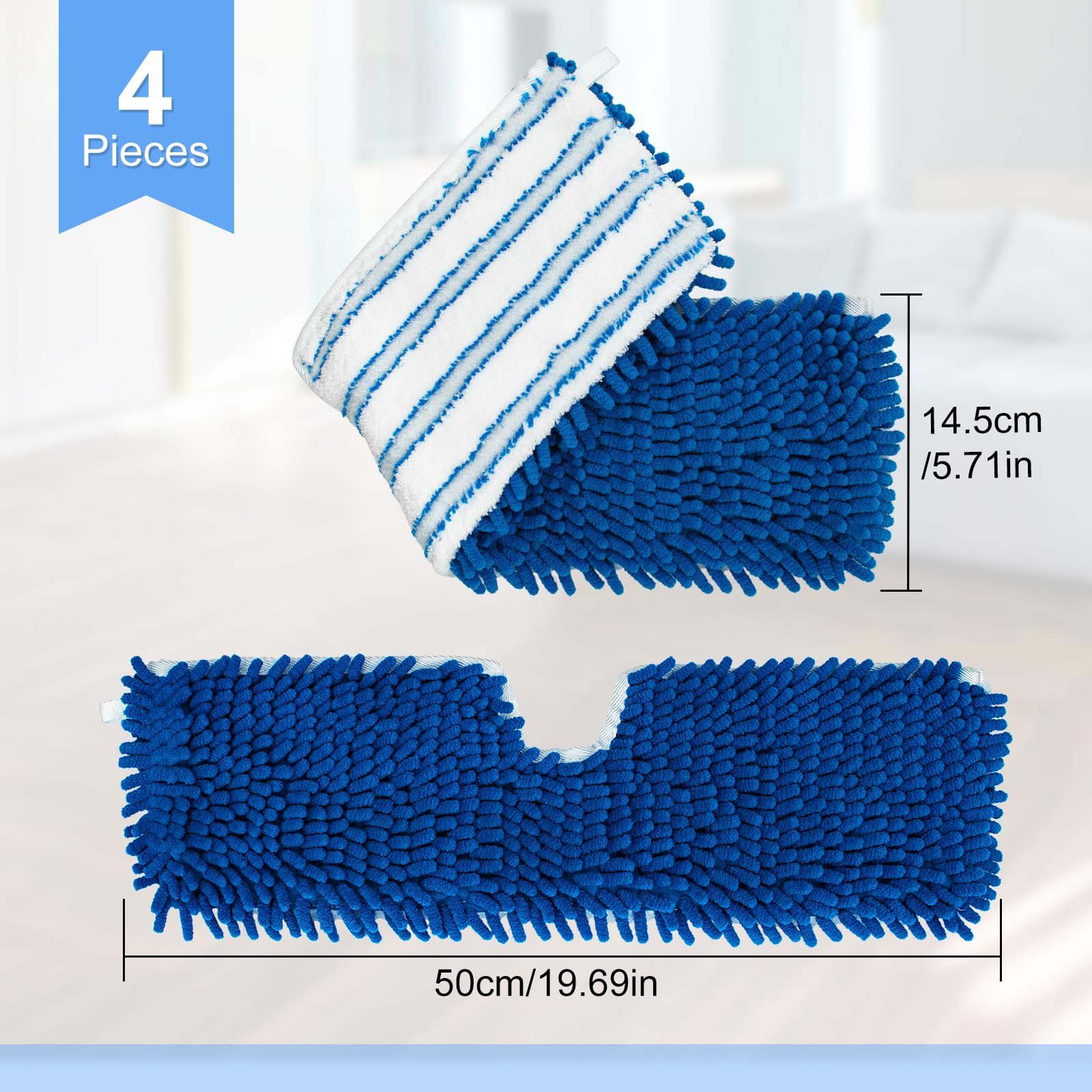 4 Pack Mop Heads Replacements Compatible for Ocedar Dual (4 Count)