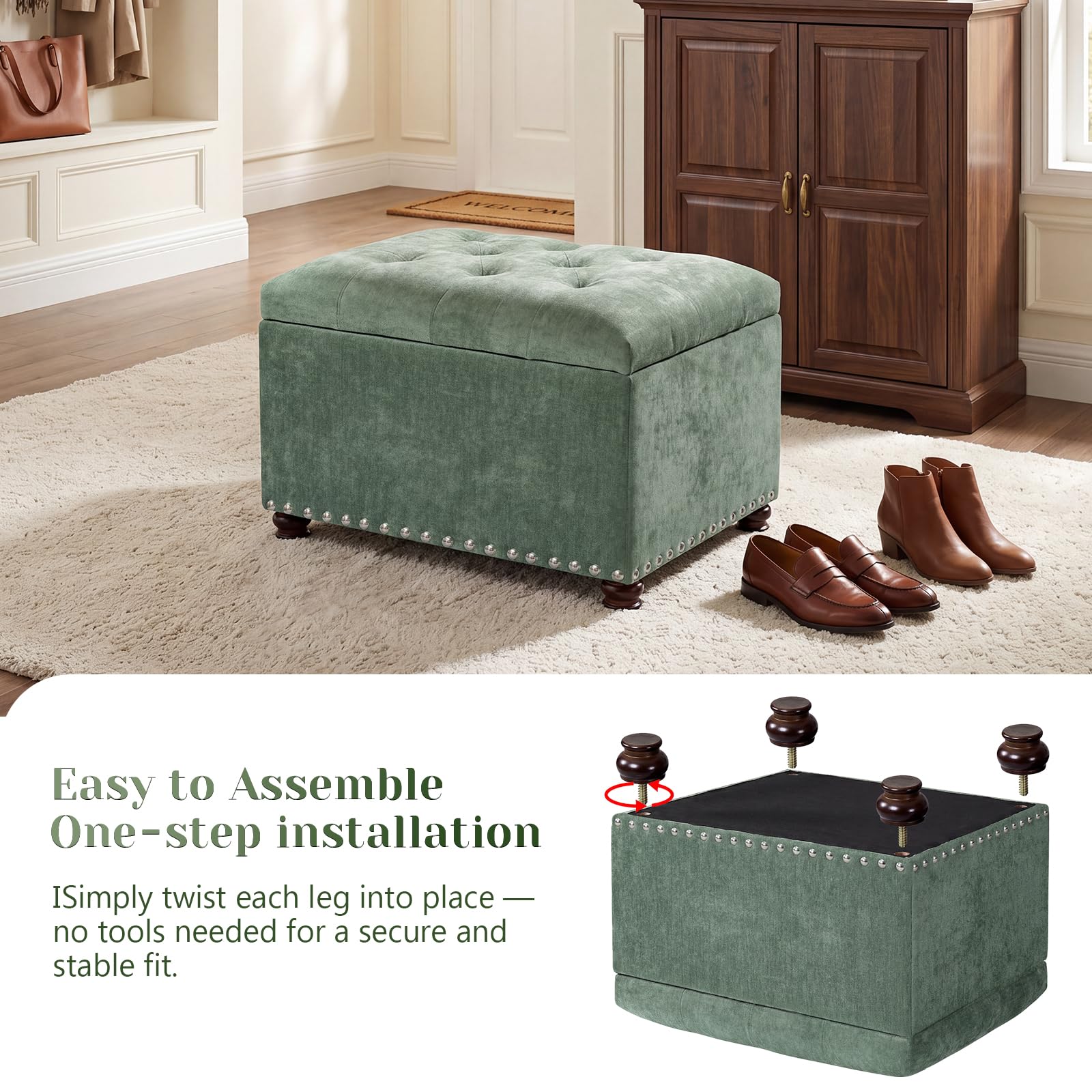 24" Storage Ottoman