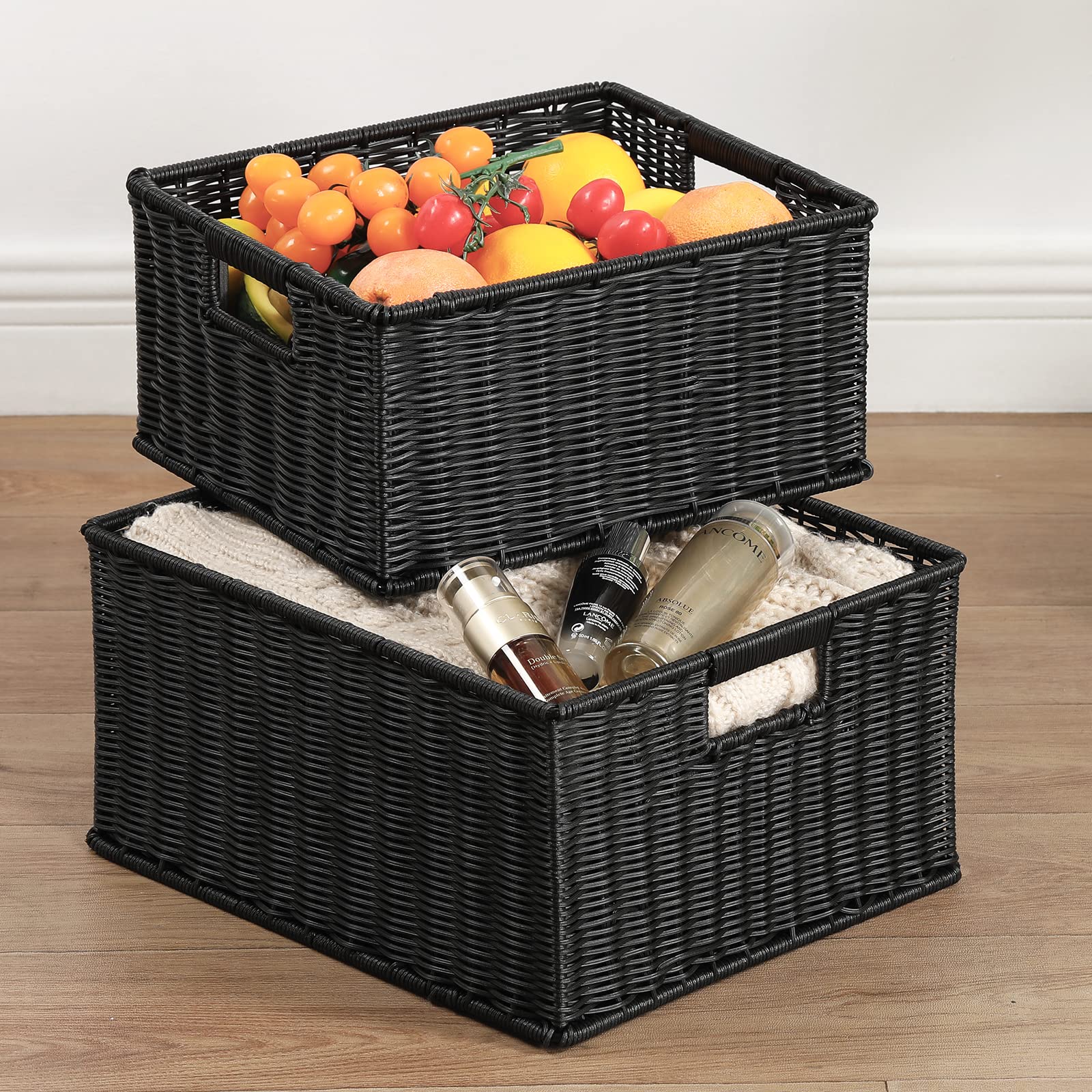 Large Wicker Baskets for Storage (2 Count)