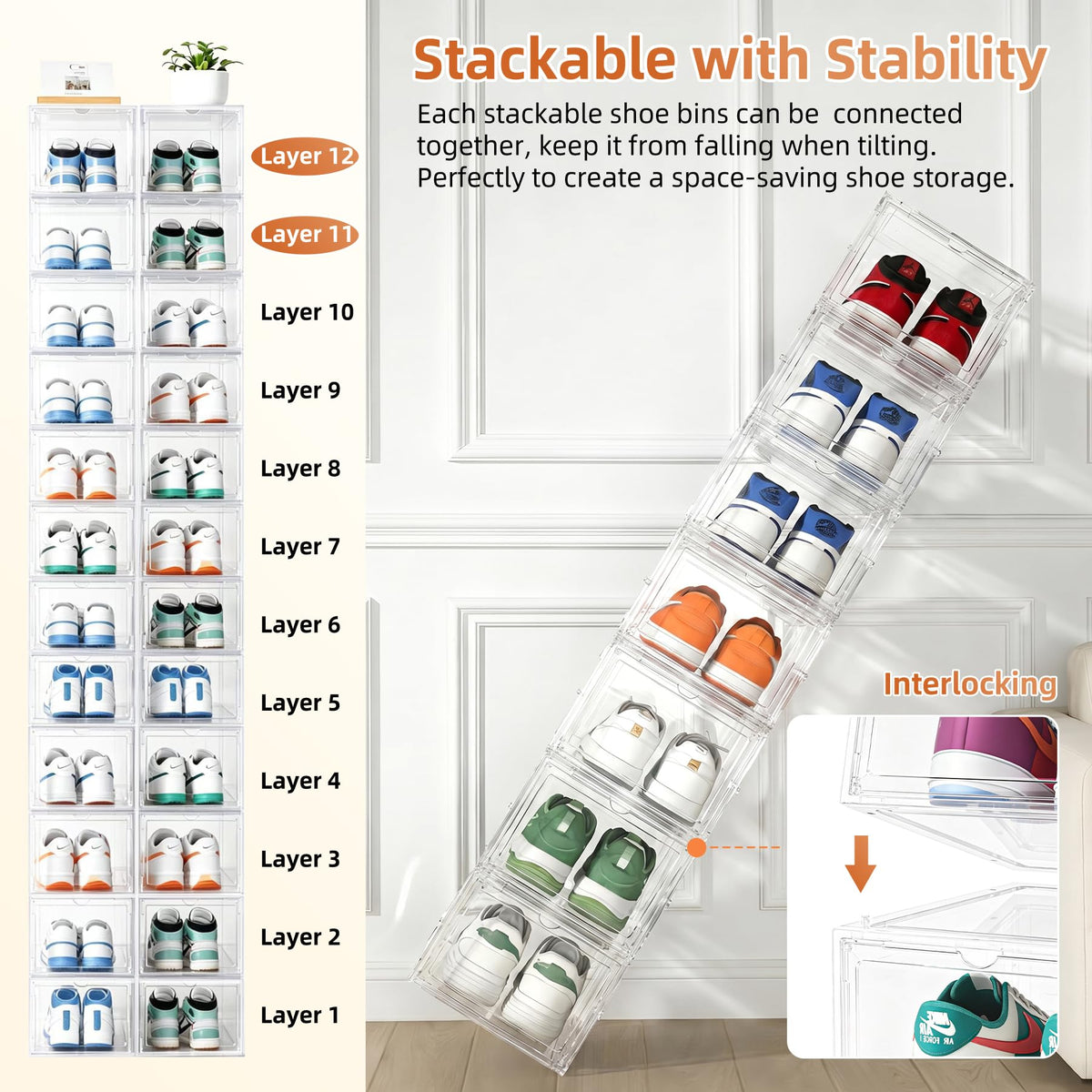 XL Shoe Storage Box Organizer (8 Count)