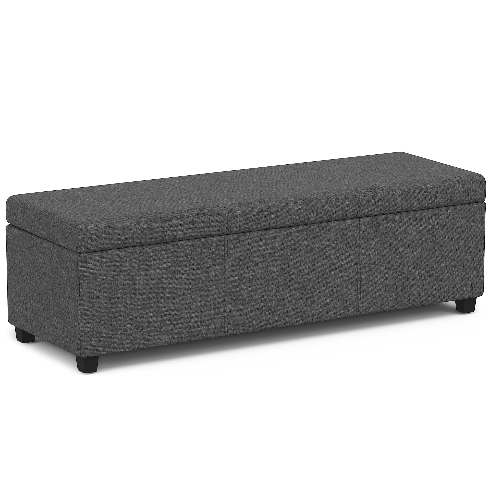 Avalon 54" Wide Vegan Leather Storage Ottoman in Brown