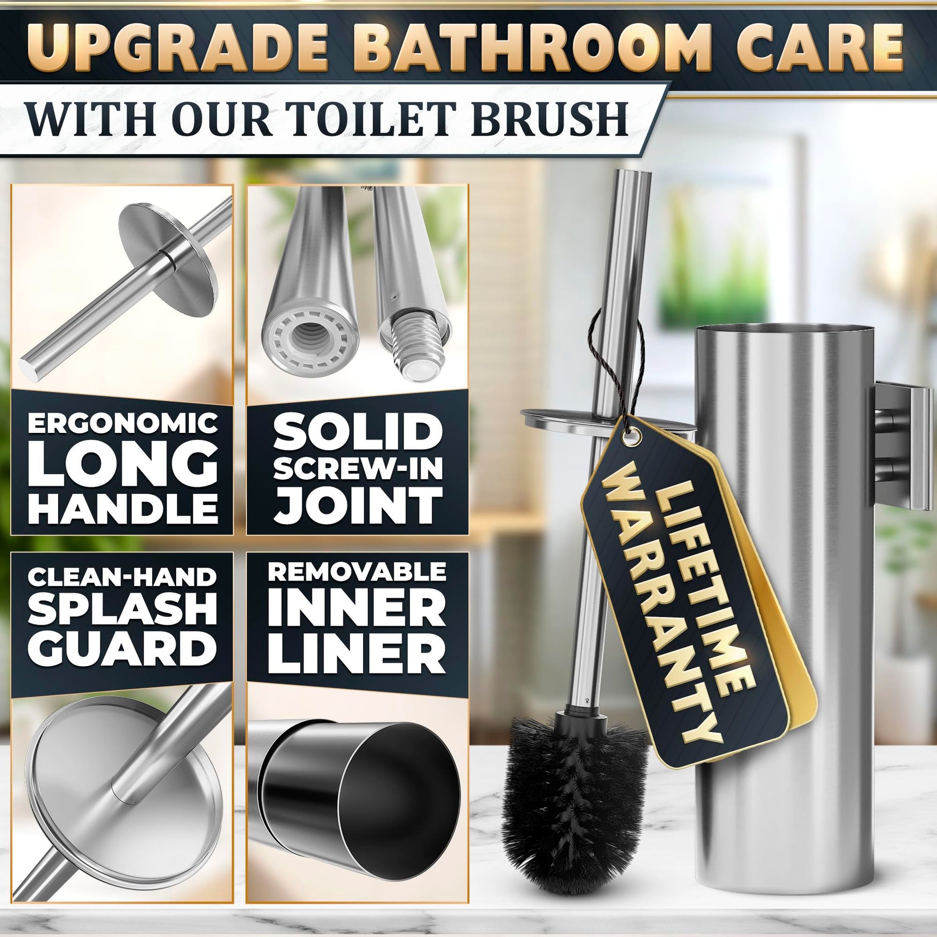 Wall Mounted Toilet Brush and Holder Set