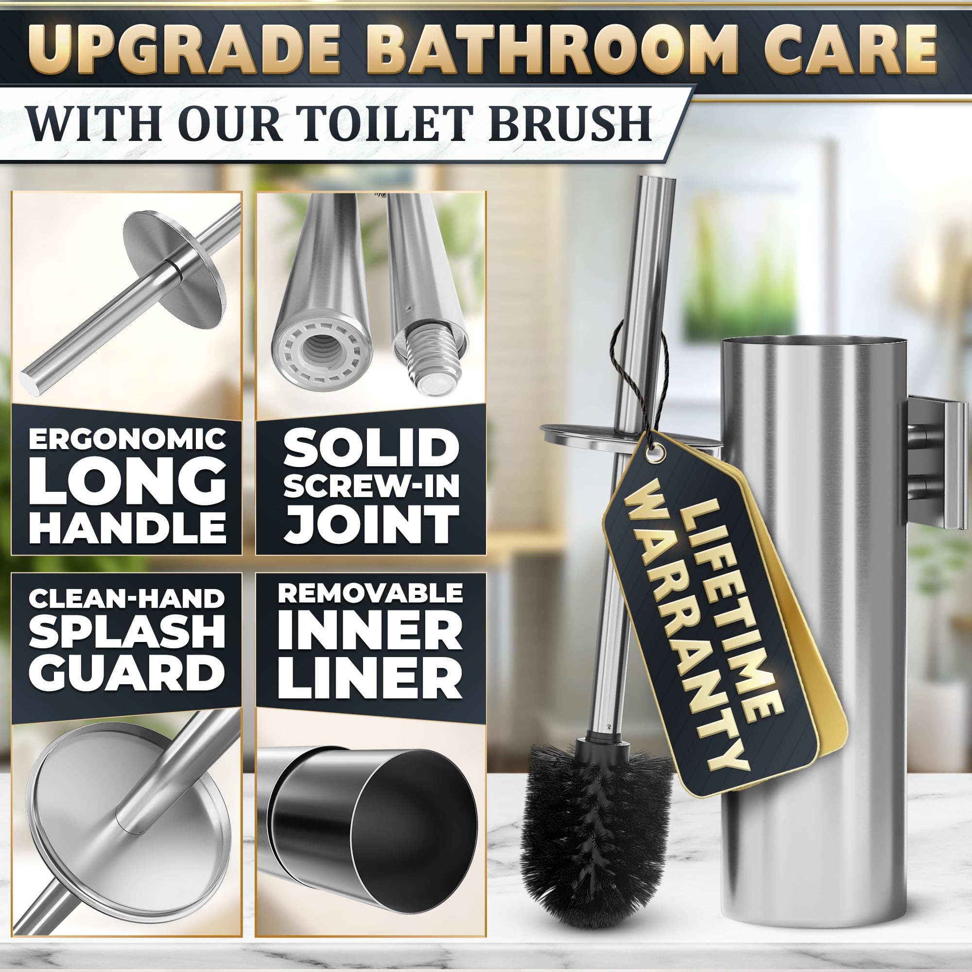 Wall Mounted Toilet Brush and Holder Set