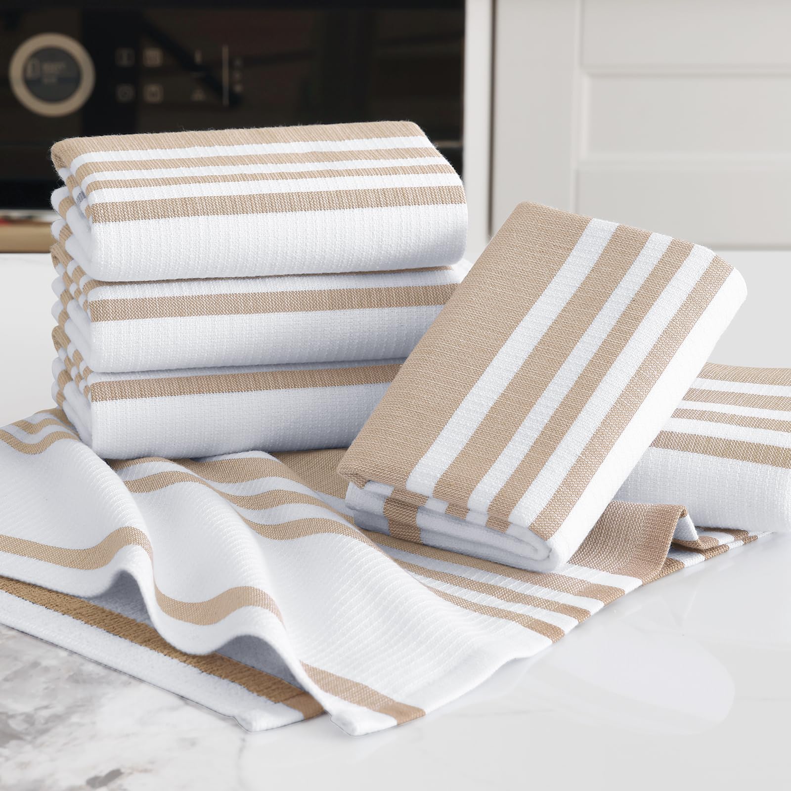 Premium Cotton Stripe Kitchen Towels 3 Pack (3 Count)