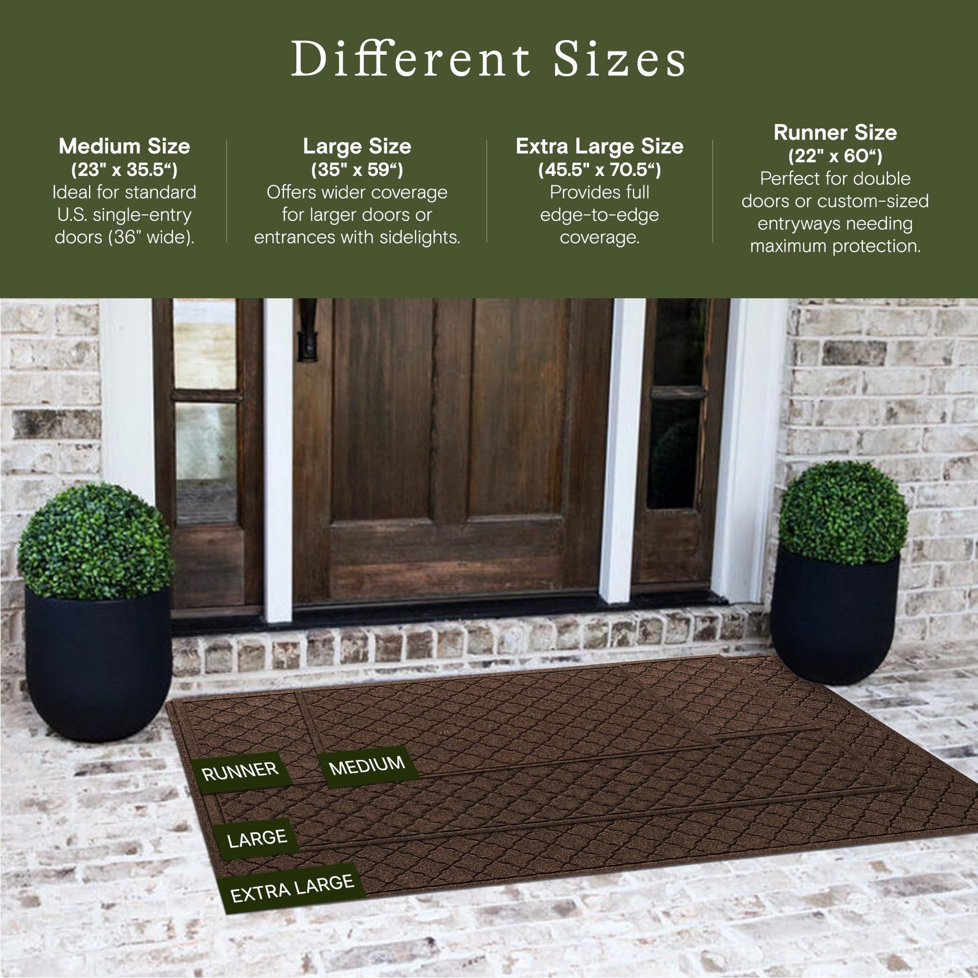 Cordova Front Door Mat Indoor Outdoor Entrance (15 Sq Ft)