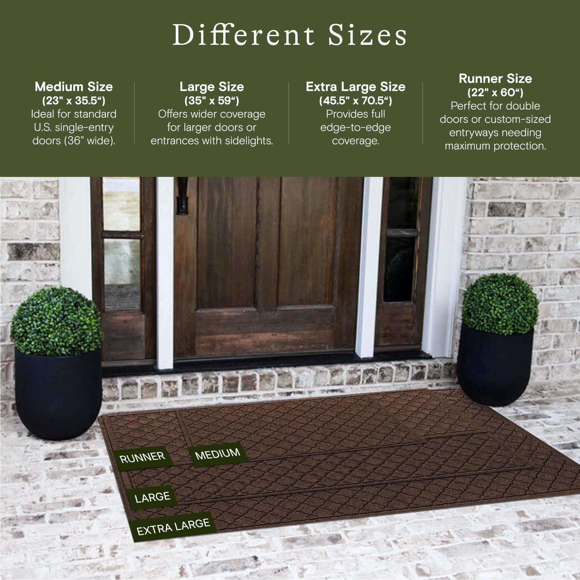 Cordova Front Door Mat Indoor Outdoor Entrance (6 Sq Ft)