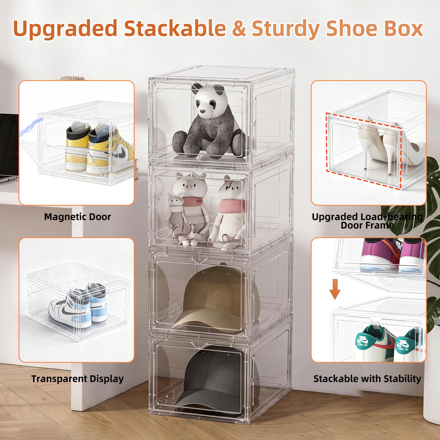 XL Shoe Storage Box Organizer (12 Count)
