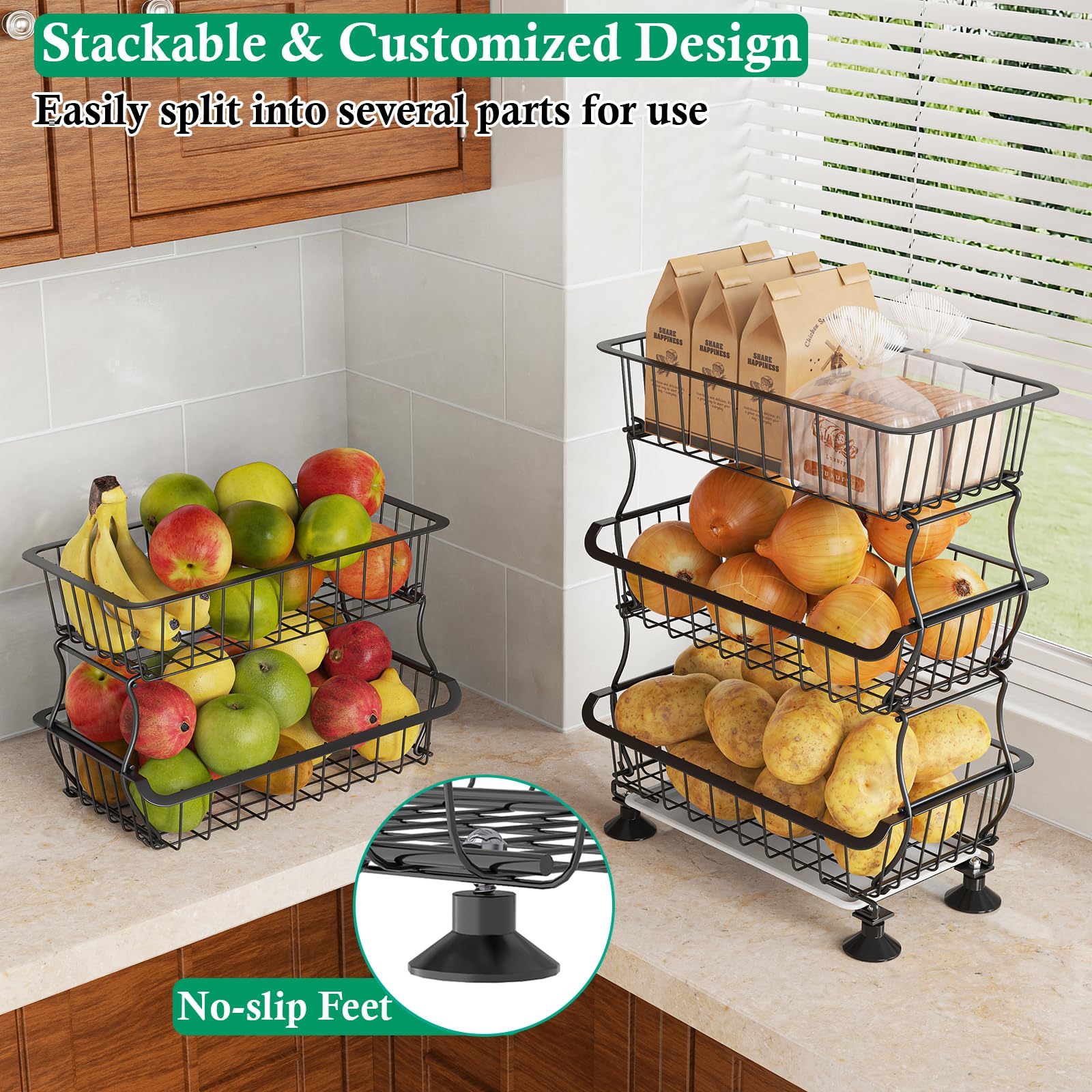 5 Tier Fruit Basket for Kitchen