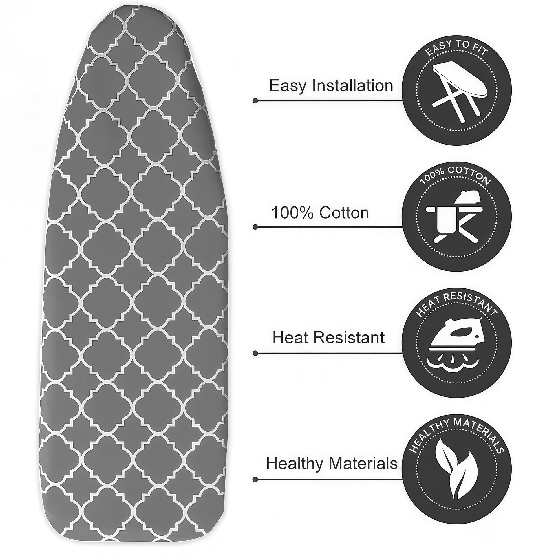 Ironing Board Cover with Two 5MM Thick Feltpads