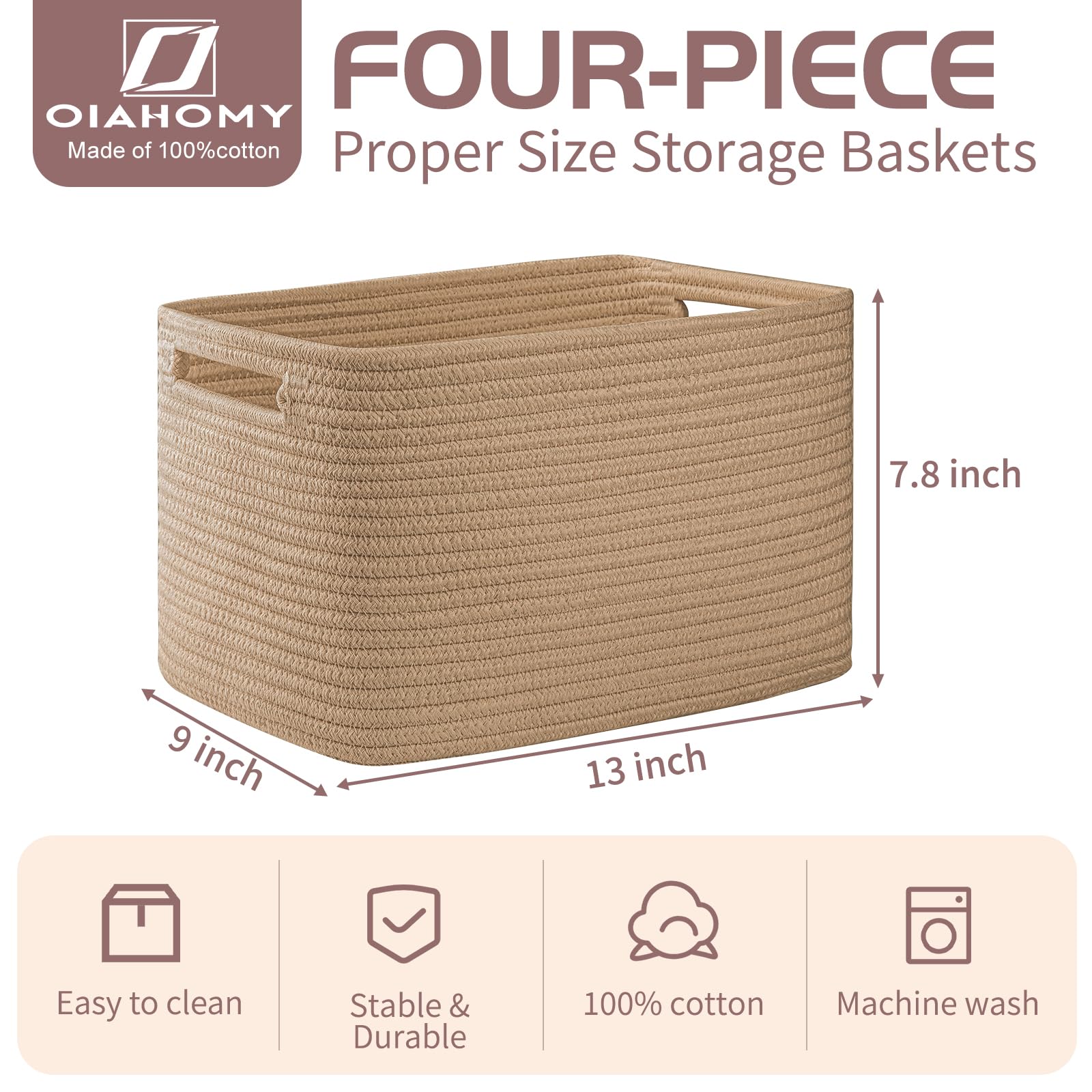4 Pack Storage Baskets for Organizing 15L Cube Storage Bins Yellow (4 Count)