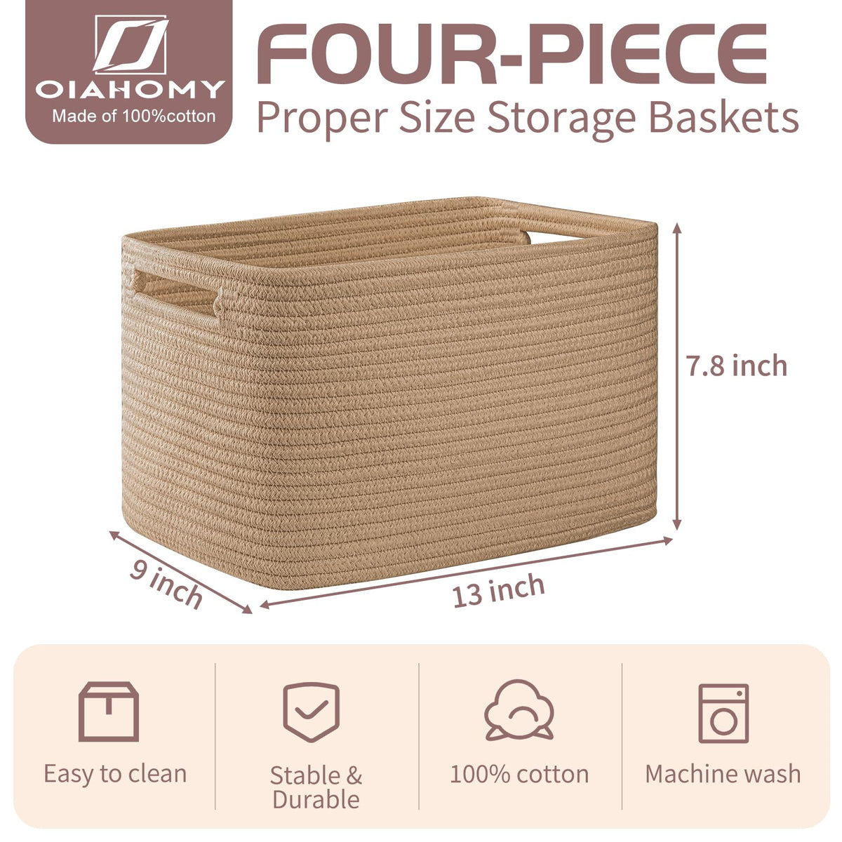 4 Pack Storage Baskets for Organizing 15L Cube Storage Bins Yellow (4 Count)