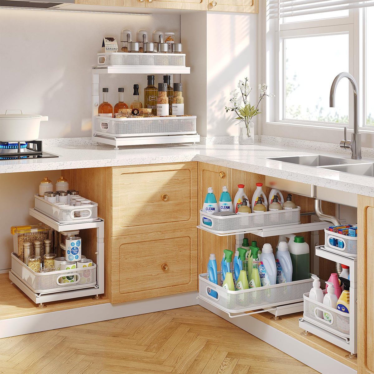 2 Pack Under Sink Storage Organizer with 2 (2 Count)